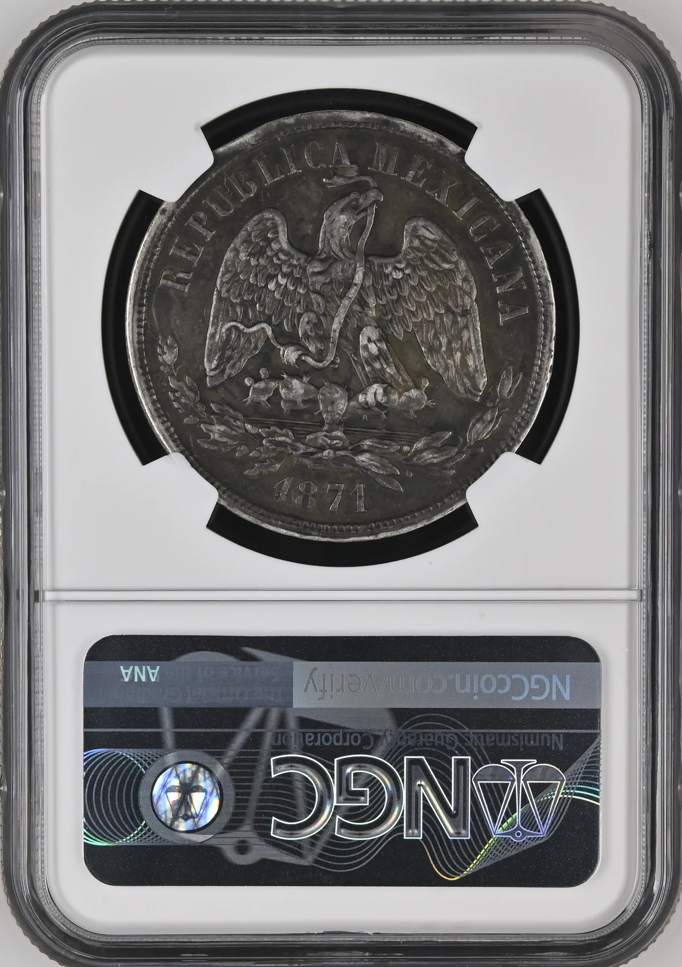 Mexican Coins Republic Silver & Minors Republic Silver & Minors Peso 1871 Mo M NGC XF45 0163440 Republic Silver & Minors Peso 1871 Mo M NGC XF45 0163440Republic Silver & Minors Peso 1871 Mo M NGC XF45 0163440 - Image 2
