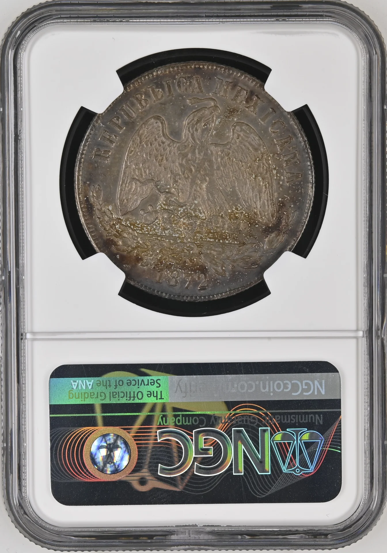 Mexican Coins Republic Silver & Minors Republic Silver & Minors Peso 1872 Zs H NGC AU55 0163807 Republic Silver & Minors Peso 1872 Zs H NGC AU55 0163807Republic Silver & Minors Peso 1872 Zs H NGC AU55 0163807 - Image 2