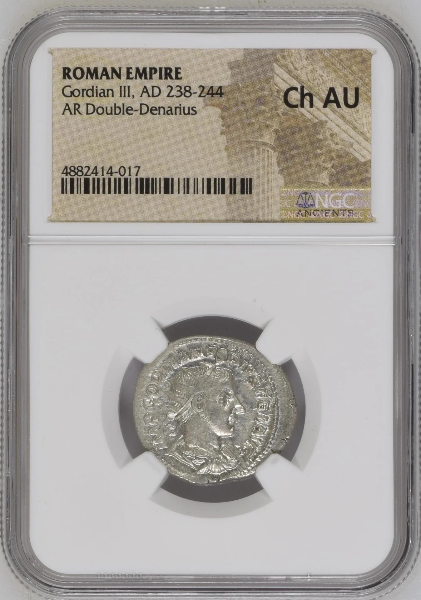 Ancient Coins Roman Imperial Roman Imperial Gordian III 238-244 BC AR Double-Denarius NGC Ch AU 0163823 Roman Imperial Gordian III 238-244 BC AR Double-Denarius NGC Ch AU 0163823