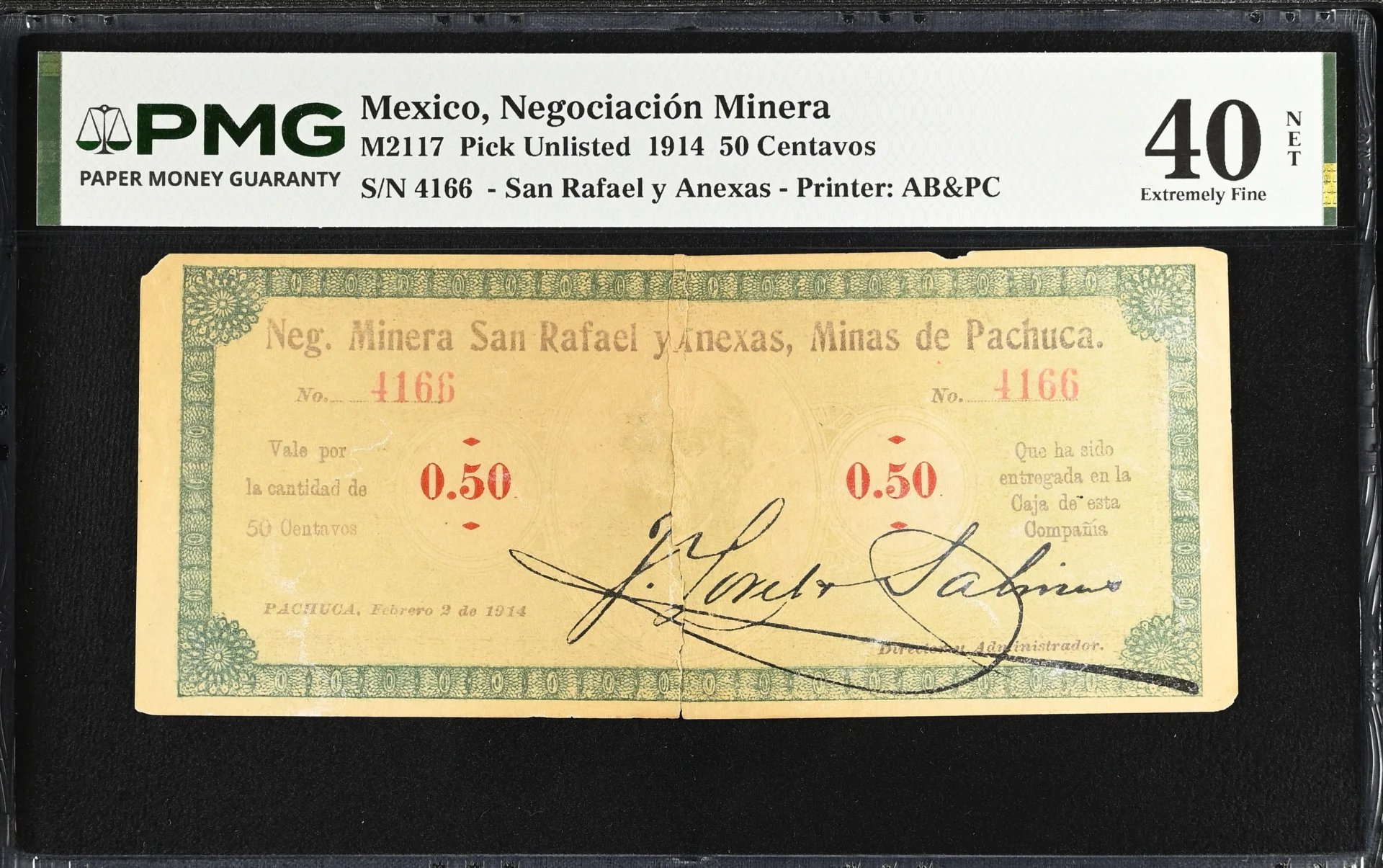 Revolutionary Currency 50 Centavos 1914 M2117 PMG XF40 f_35854