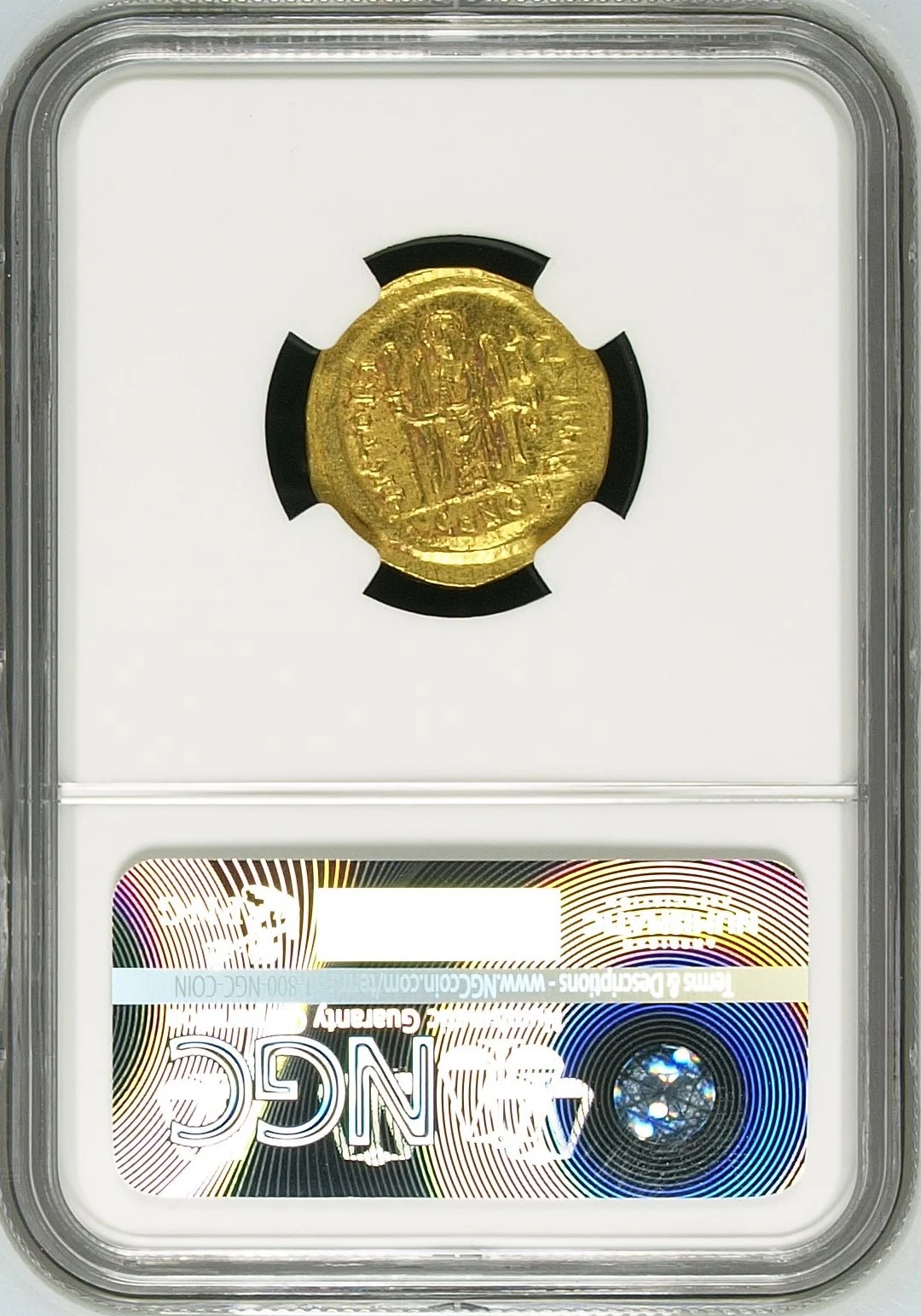 Ancient Coins Byzantine Byzantine Justinian I 527-565 AD AV Solidus NGC MS 0163891 Byzantine Justinian I 527-565 AD AV Solidus NGC MS 0163891Byzantine Justinian I 527-565 AD AV Solidus NGC MS 0163891 - Image 2