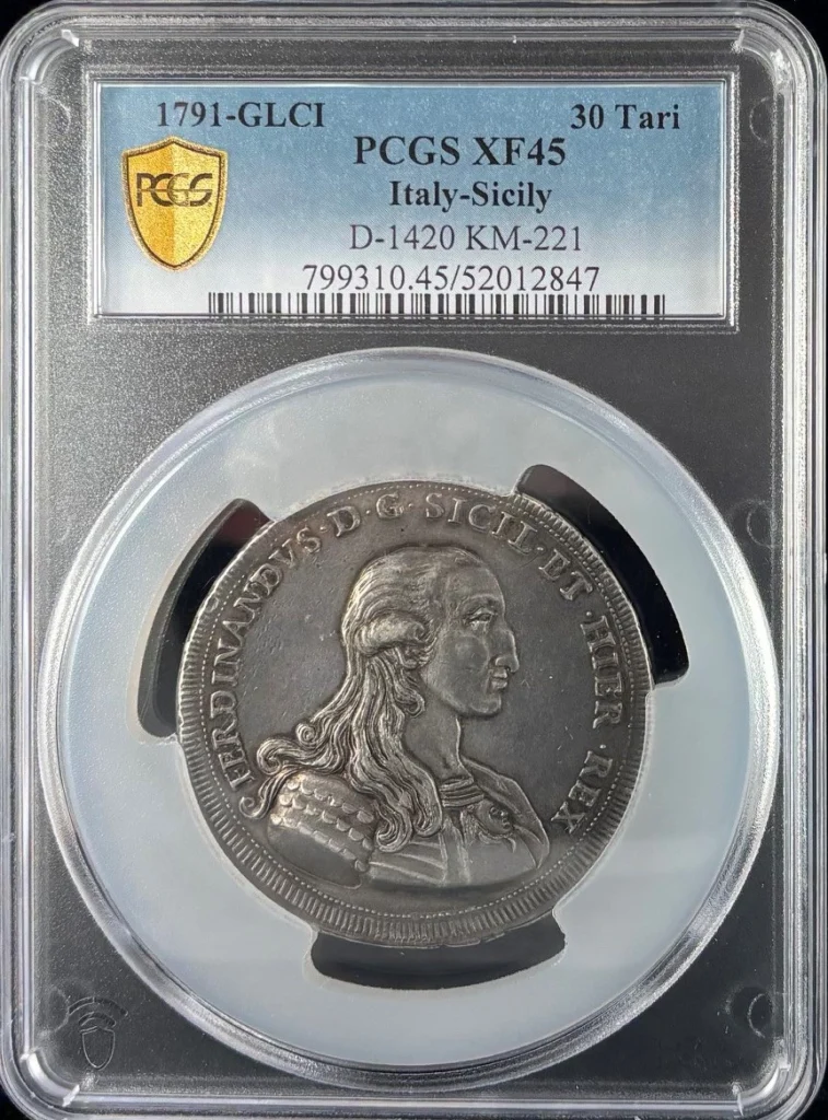 Italy/San Marino/Vatican 30 Tari 1791 GL CI KM-221 PCGS XF45 0163892