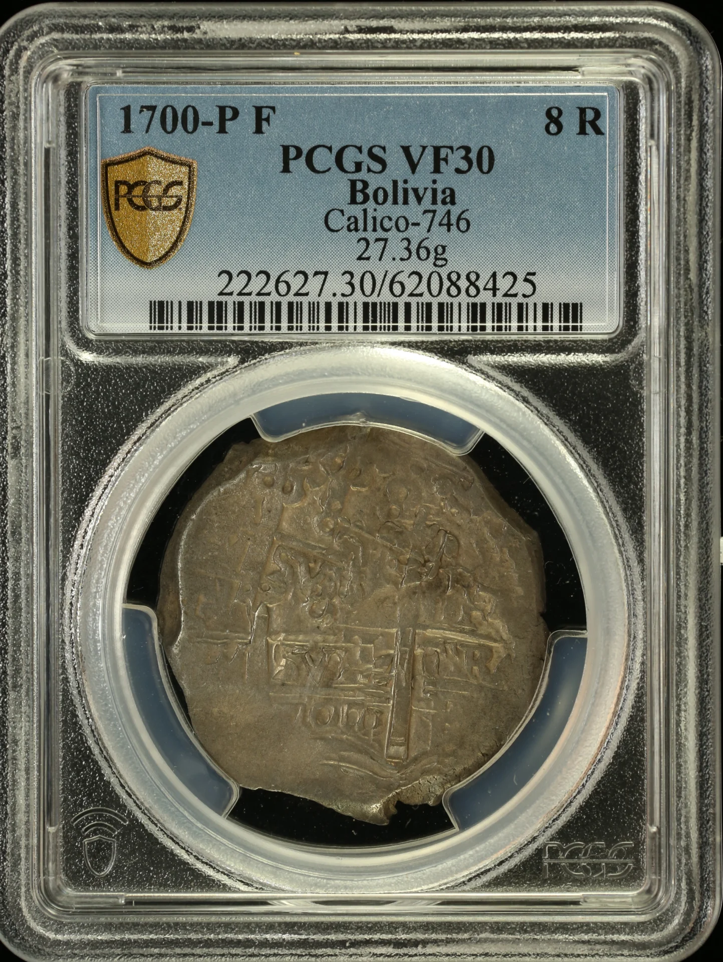 Bolivia Latin American Coins Bolivia 8 Reales 1700 P F Calico-746 PCGS VF30 0163866 Bolivia 8 Reales 1700 P F Calico-746 PCGS VF30 0163866