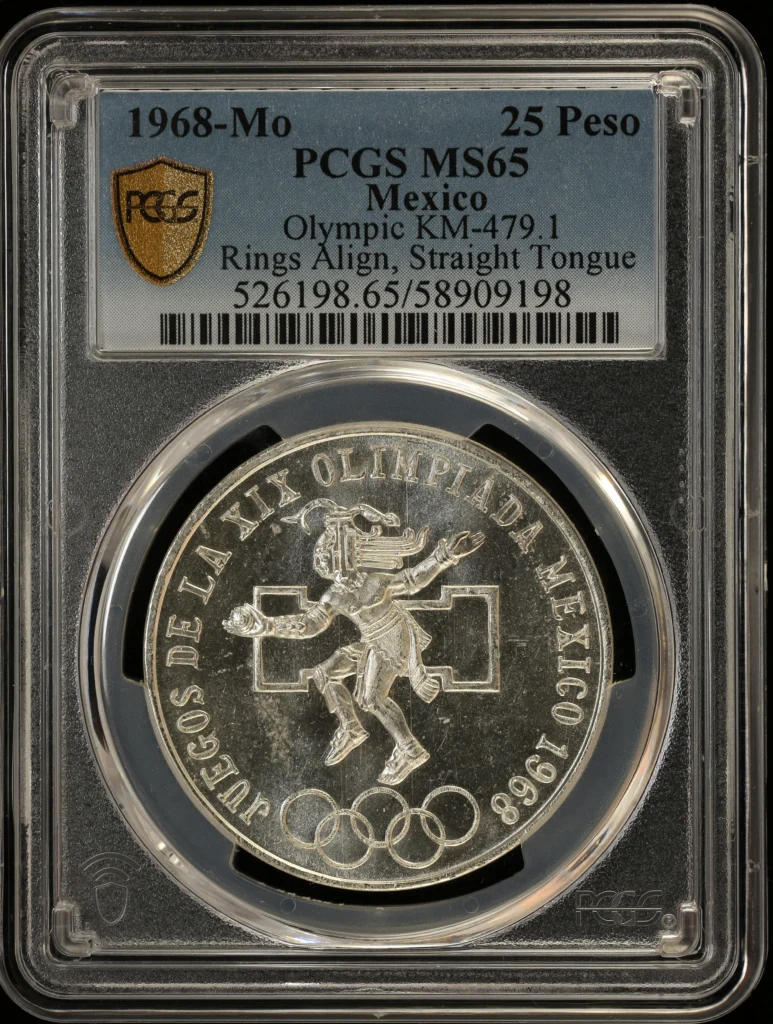 Modern Silver & Minors 25 Peso 1968 Mo KM-479.1 PCGS MS65 0163554