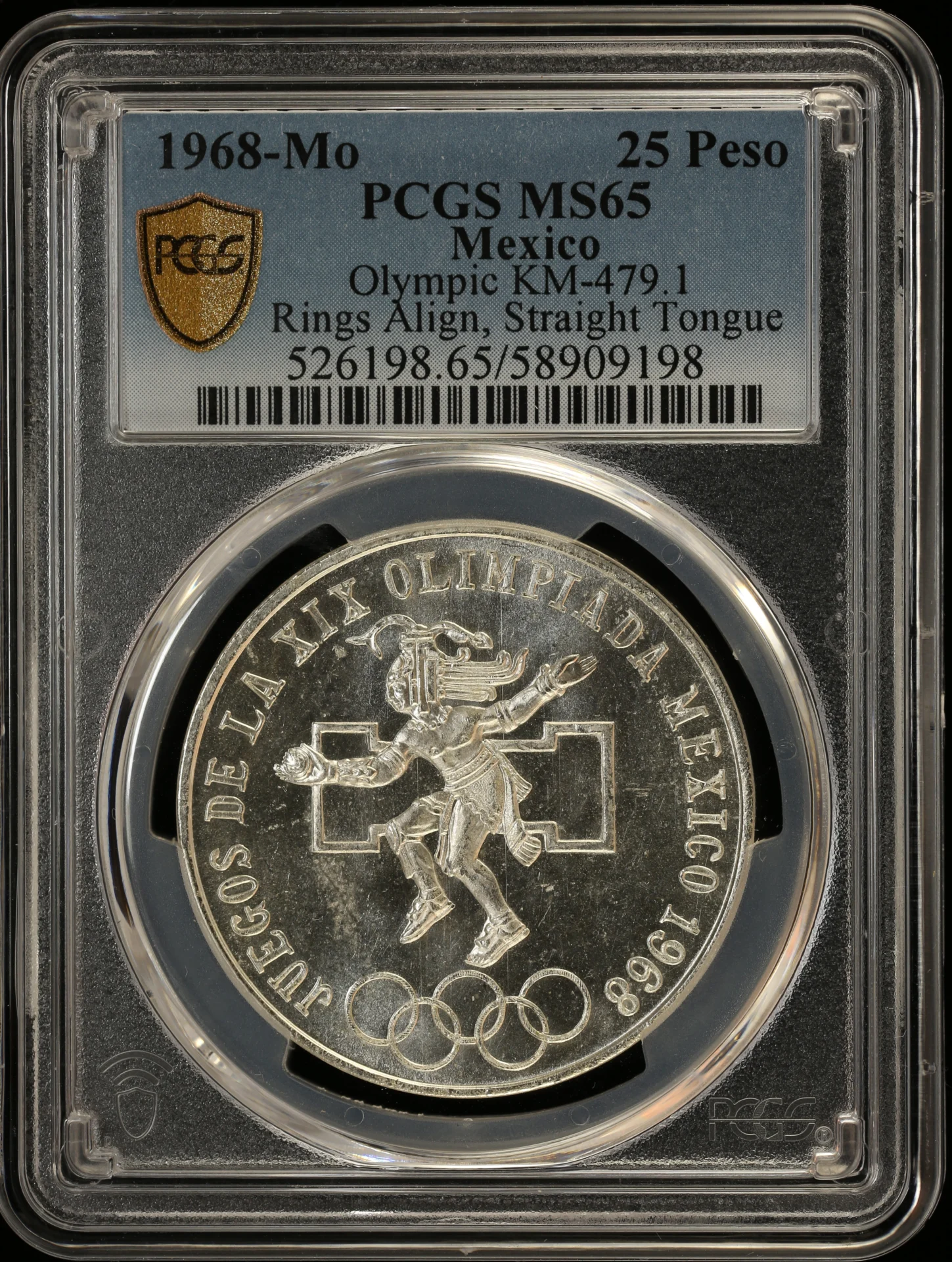 25 Peso Mexican Coins Modern Silver & Minors Modern Silver & Minors 25 Peso 1968 Mo KM-479.1 PCGS MS65 0163554 Modern Silver & Minors 25 Peso 1968 Mo KM-479.1 PCGS MS65 0163554