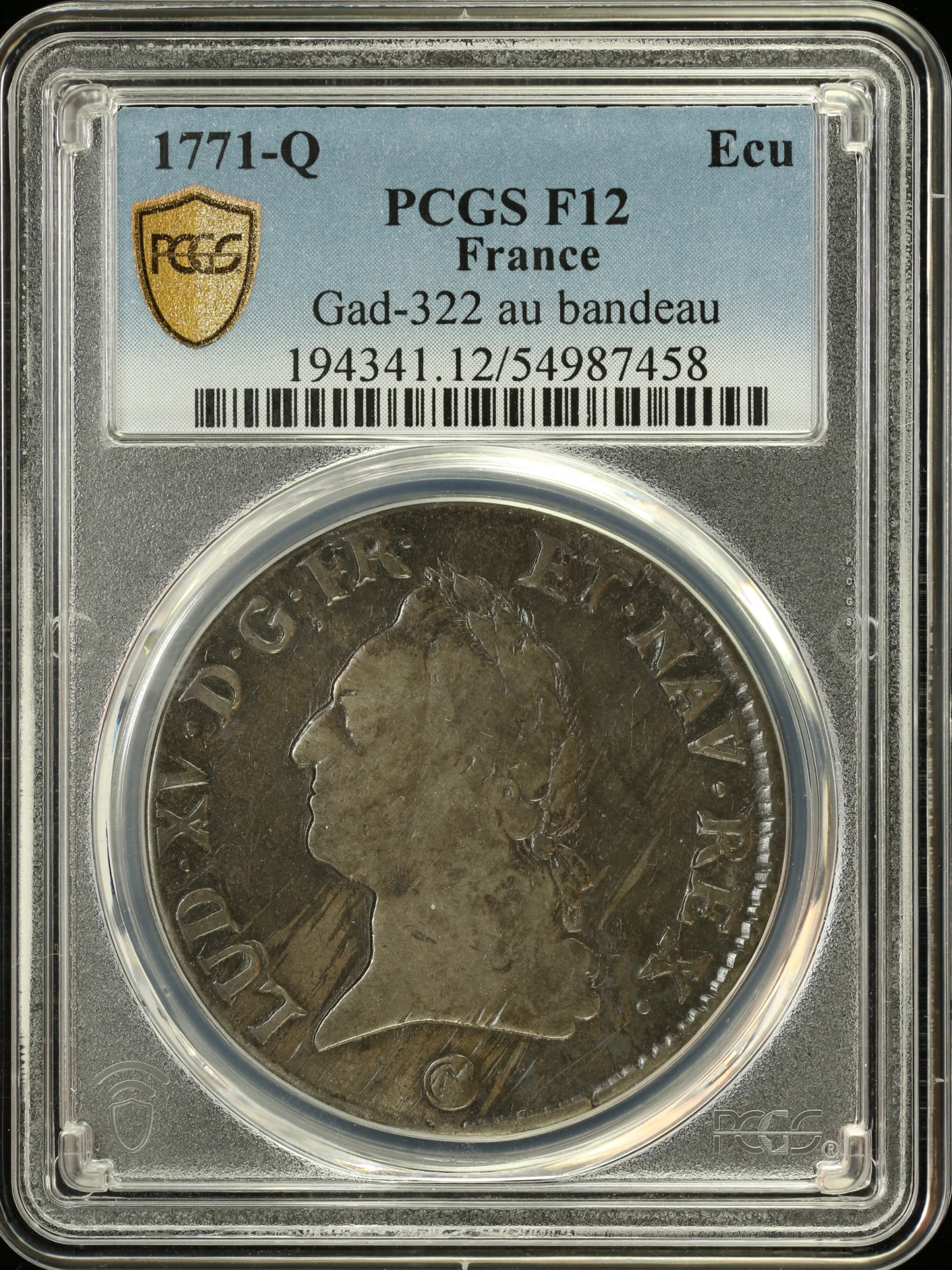Europe France World Coins France Ecu 1771 Q Gad-322 PCGS F12 0163765 France Ecu 1771 Q Gad-322 PCGS F12 0163765France Ecu 1771 Q Gad-322 PCGS F12 0163765