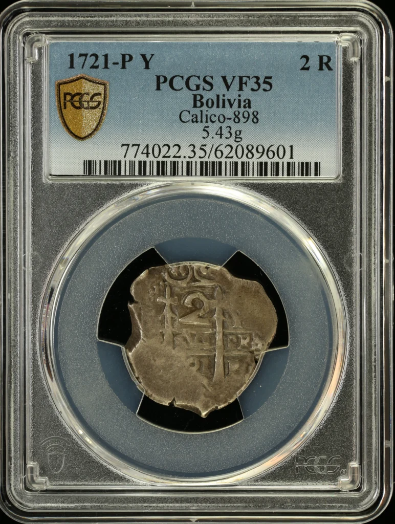 Bolivia 2 Reales 1721 P Y Calico-898 PCGS VF35 0163867