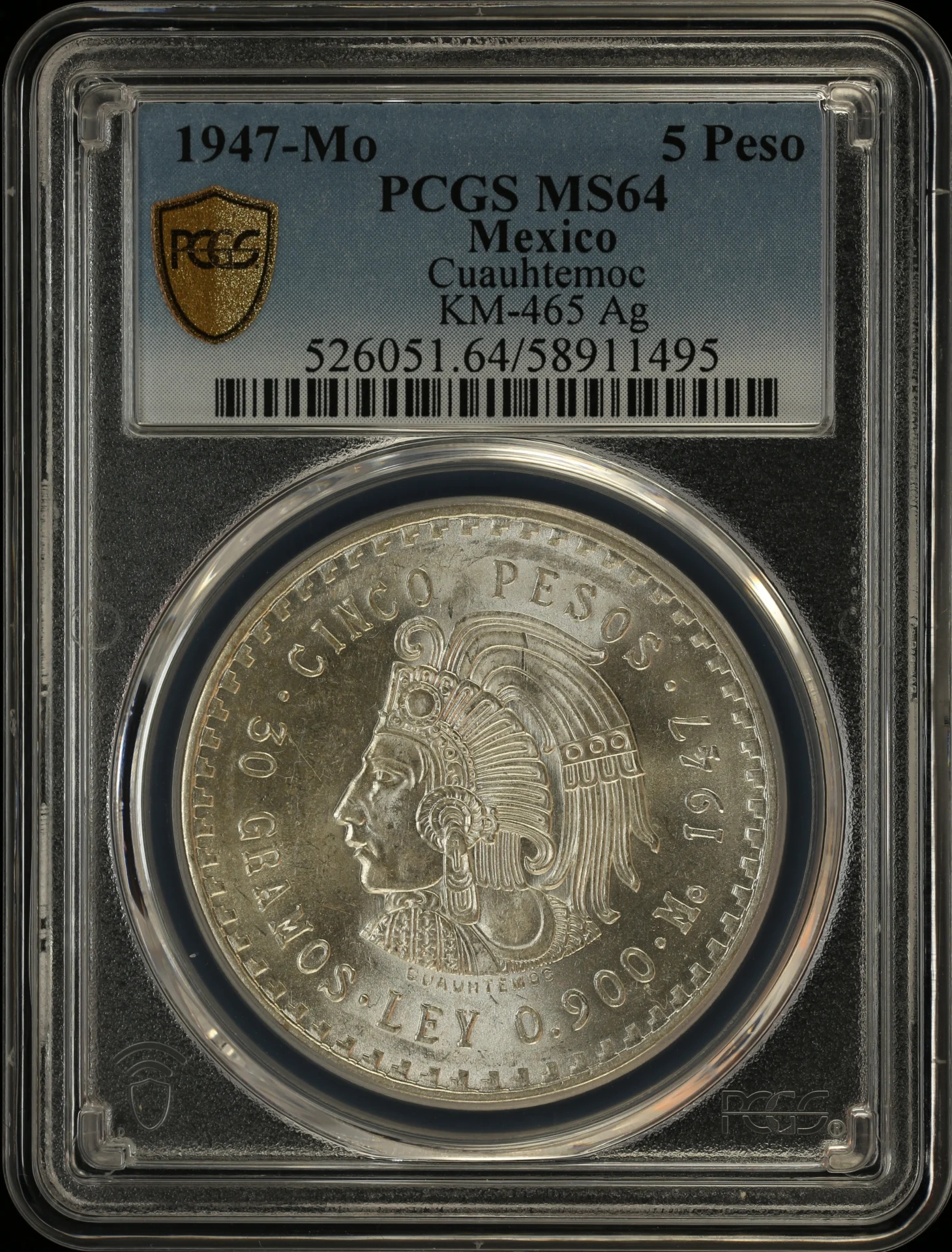 5 Peso Mexican Coins Modern Silver & Minors Modern Silver & Minors 5 Peso 1947 Mo KM-465 PCGS MS64 0163475 Modern Silver & Minors 5 Peso 1947 Mo KM-465 PCGS MS64 0163475Modern Silver & Minors 5 Peso 1947 Mo KM-465 PCGS MS64 0163475