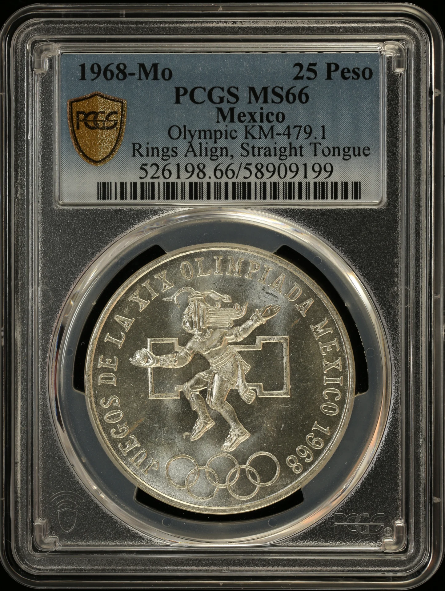 25 Peso Mexican Coins Modern Silver & Minors Modern Silver & Minors 25 Peso 1968 Mo KM-479.1 PCGS MS66 0163556 Modern Silver & Minors 25 Peso 1968 Mo KM-479.1 PCGS MS66 0163556