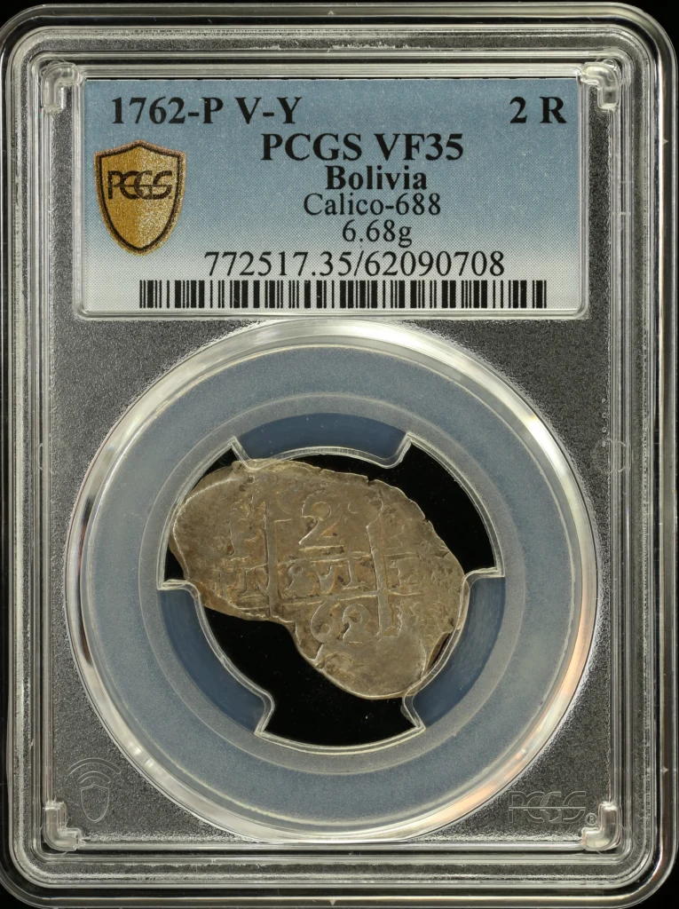 Bolivia 2 Real 1762 P V Y Calico-688 PCGS VF35 0163766