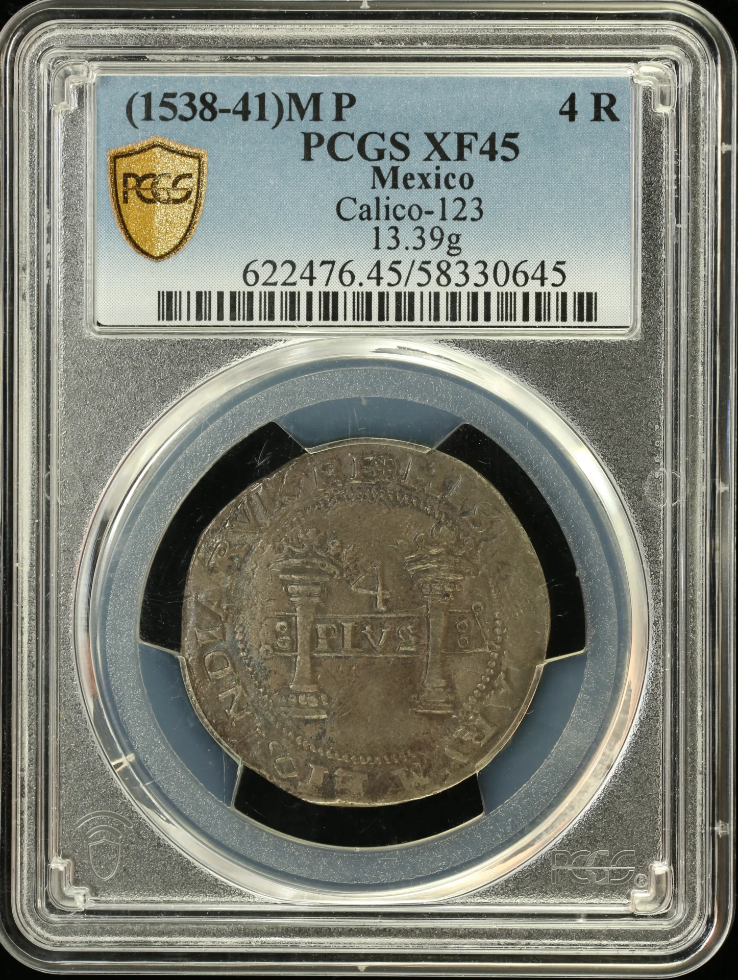 Colonial Silver & Minors Mexican Coins Colonial Silver & Minors 4 Reales (1538-41) M P Calico-123 PCGS XF45 J_00006 Colonial Silver & Minors 4 Reales (1538-41) M P Calico-123 PCGS XF45 J_00006