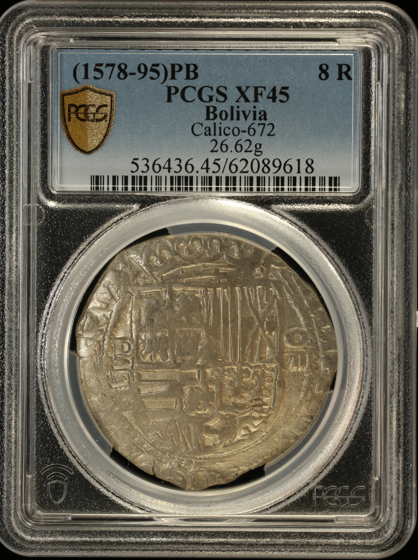 Bolivia Latin American Coins Bolivia 8 Reales (1578-95) P B PCGS XF45 Calico-672 0163861 Bolivia 8 Reales (1578-95) P B PCGS XF45 Calico-672 0163861