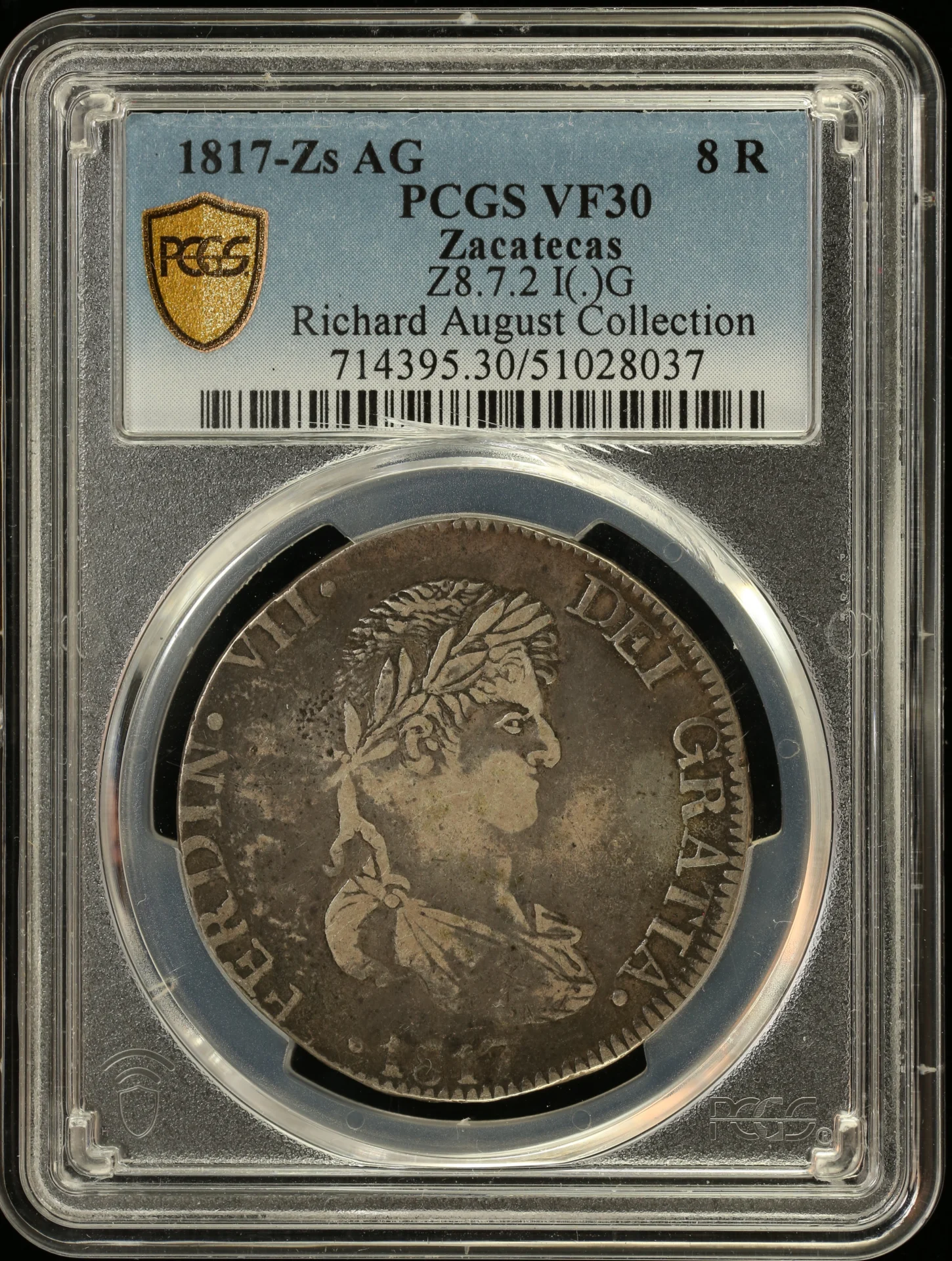 Mexican Coins War For Independence War For Independence 8 Reales 1817 Zs AG PCGS VF30 0163439 War For Independence 8 Reales 1817 Zs AG PCGS VF30 0163439War For Independence 8 Reales 1817 Zs AG PCGS VF30 0163439