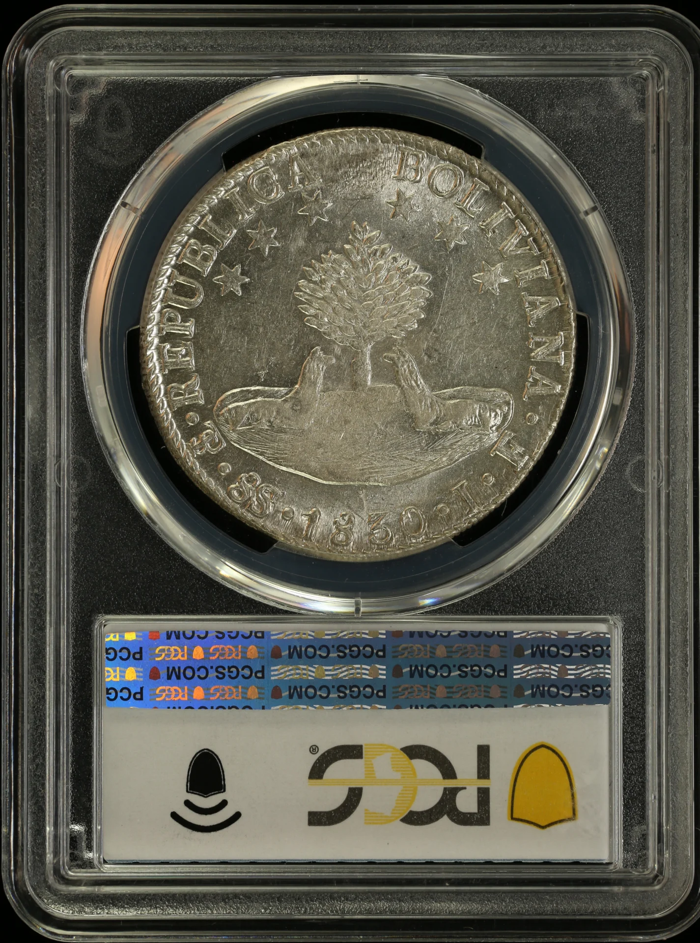 Bolivia Latin American Coins Bolivia 8 Sol 1830 Pts JF PCGS AU53 0163840 Bolivia 8 Sol 1830 Pts JF PCGS AU53 0163840Bolivia 8 Sol 1830 Pts JF PCGS AU53 0163840 - Image 2