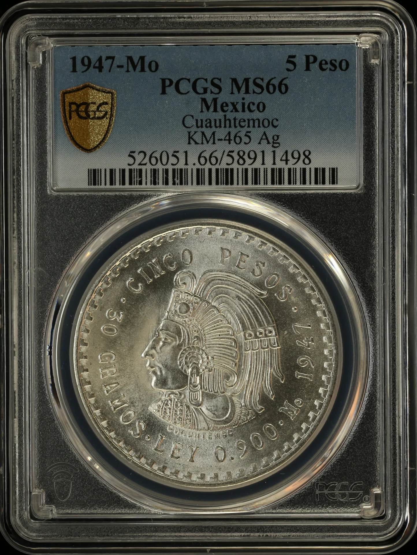 5 Peso Mexican Coins Modern Silver & Minors Modern Silver & Minors 5 Peso 1947 Mo KM-465 PCGS MS66 0163477 Modern Silver & Minors 5 Peso 1947 Mo KM-465 PCGS MS66 0163477Modern Silver & Minors 5 Peso 1947 Mo KM-465 PCGS MS66 0163477