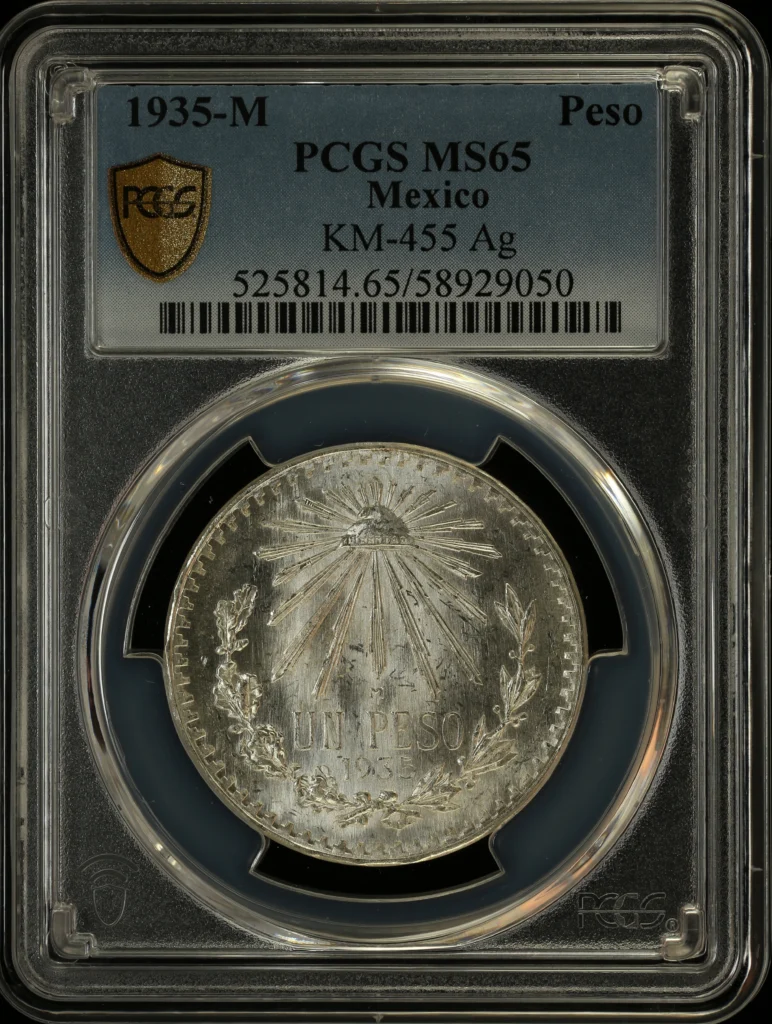 Modern Silver & Minors Peso 1935 M KM-455 PCGS MS65 0163608