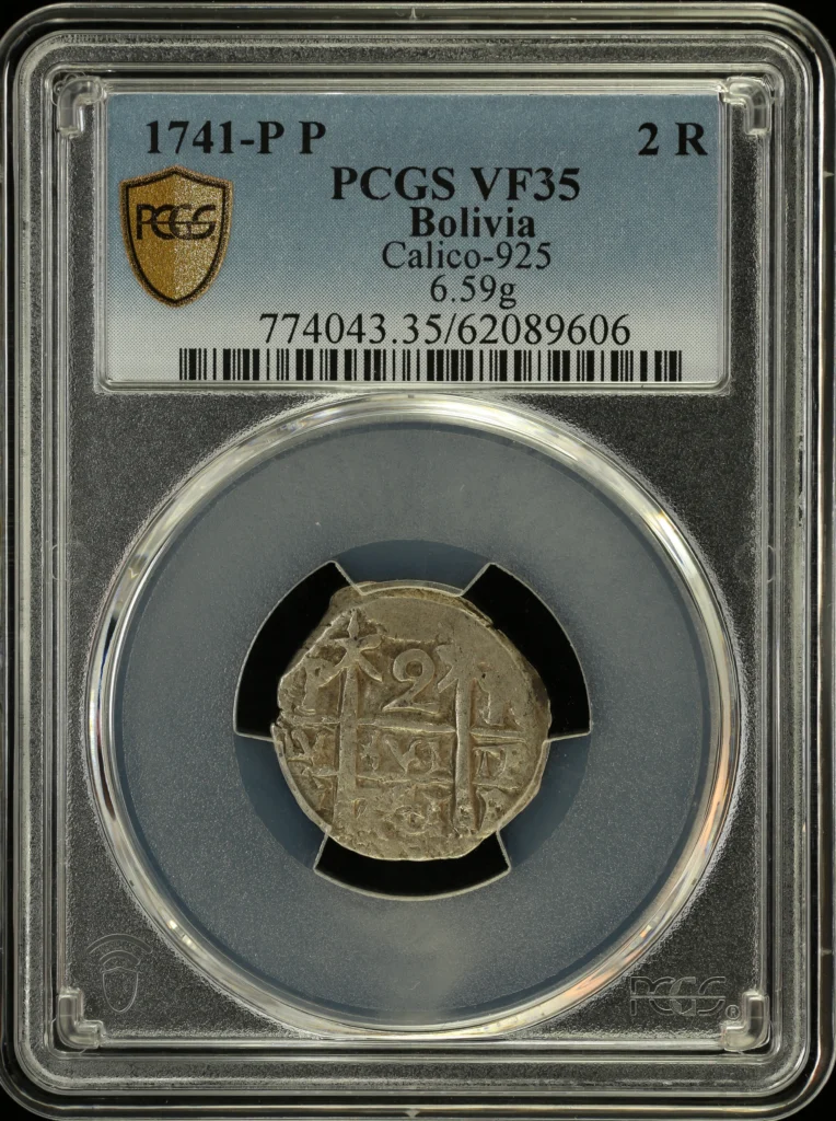 Bolivia 2 Reales 1741 P P Calico-925 PCGS VF35 0163870
