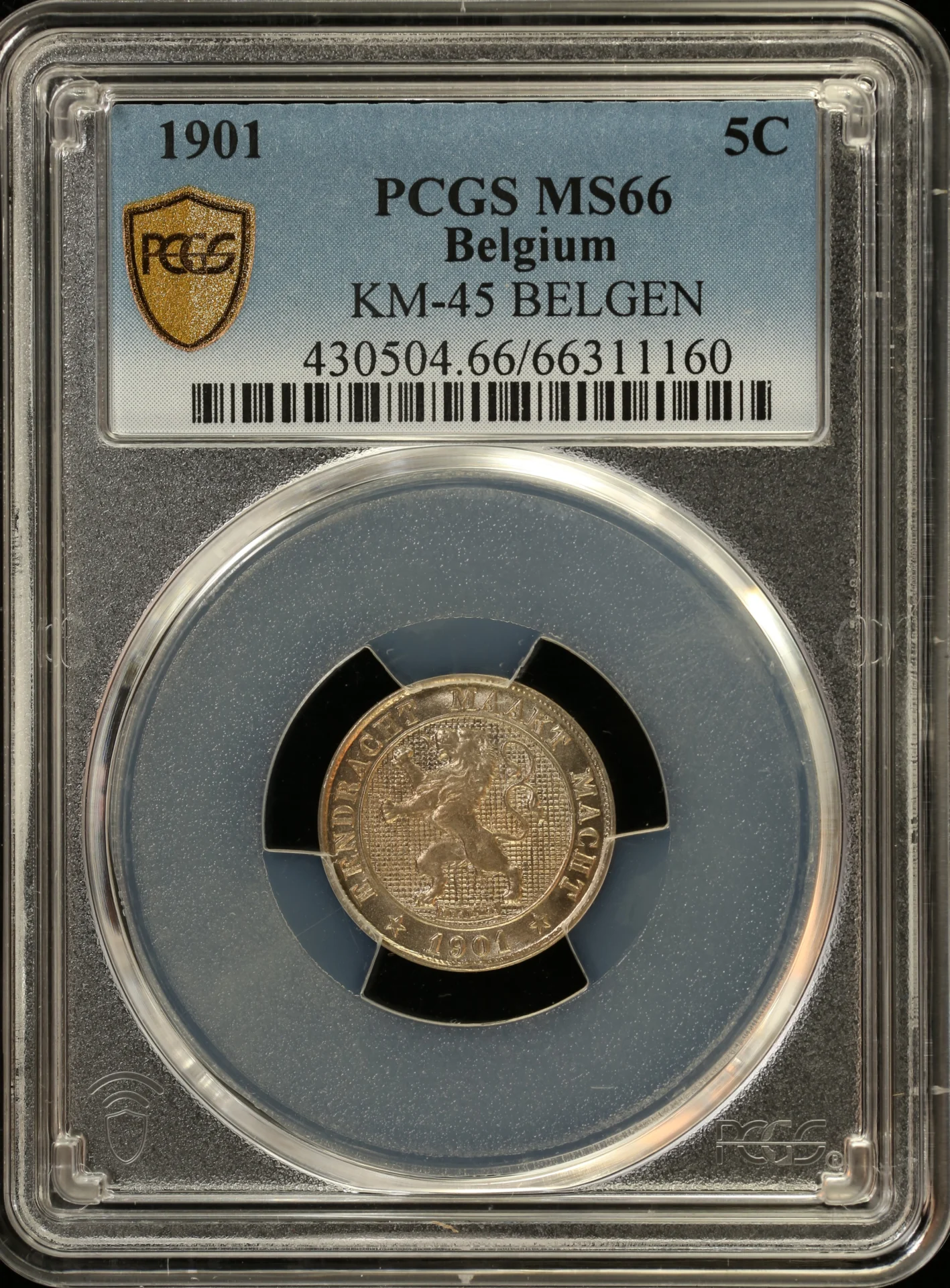 Belgium Europe World Coins Belgium 5 Centimes 1901 PCGS MS66 KM-45 0163410 Belgium 5 Centimes 1901 PCGS MS66 KM-45 0163410