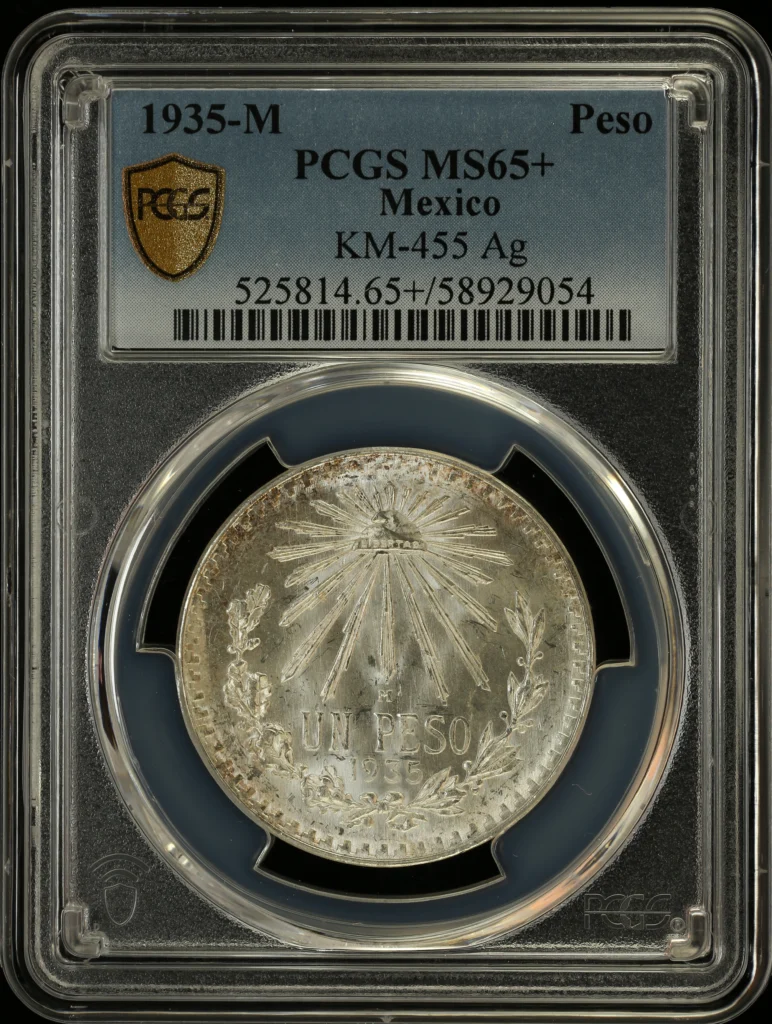Modern Silver & Minors Peso 1935 M KM-455 PCGS MS65+ 0163611