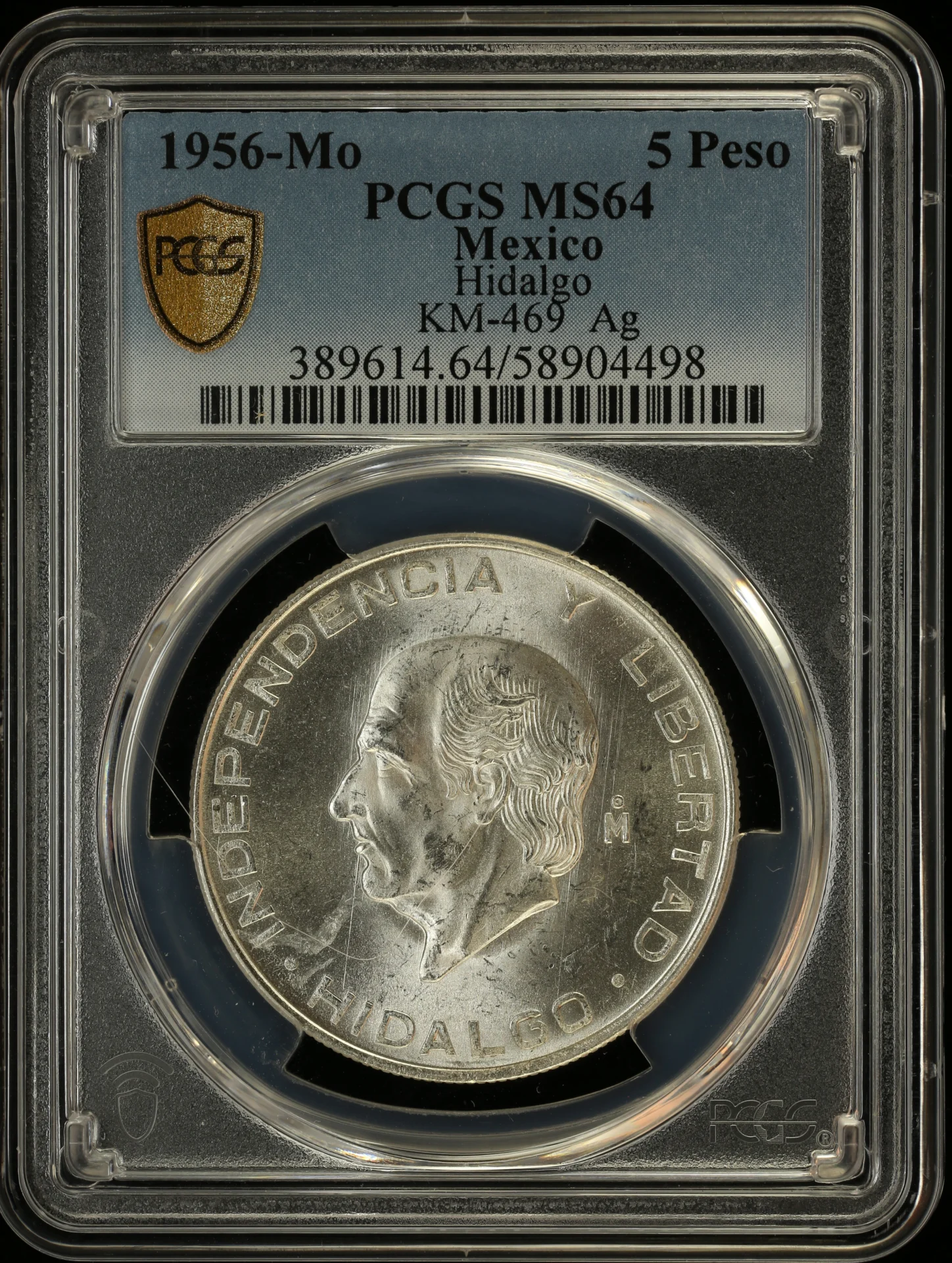 Modern Silver & Minors 5 Peso 1956 Mo KM-469 PCGS MS64 0163695