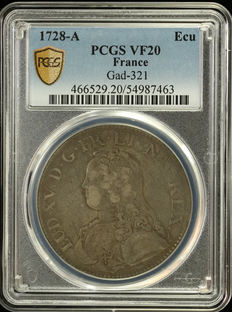 France Ecu 1728 A Gad-321 PCGS VF20 0163759