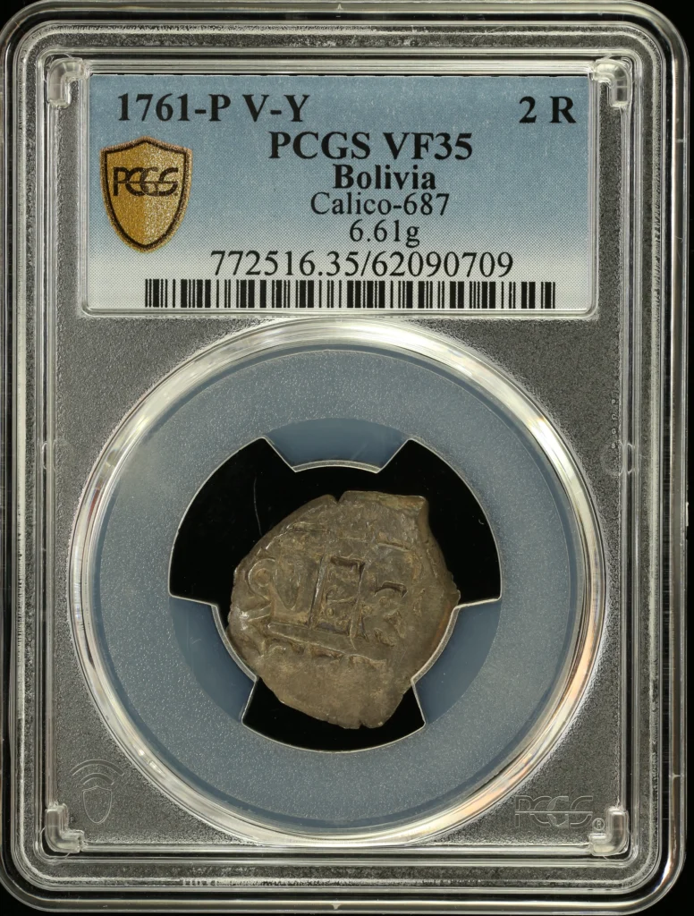 Bolivia 2 Real 1761 P V Y Calico-687 PCGS VF35 0163769