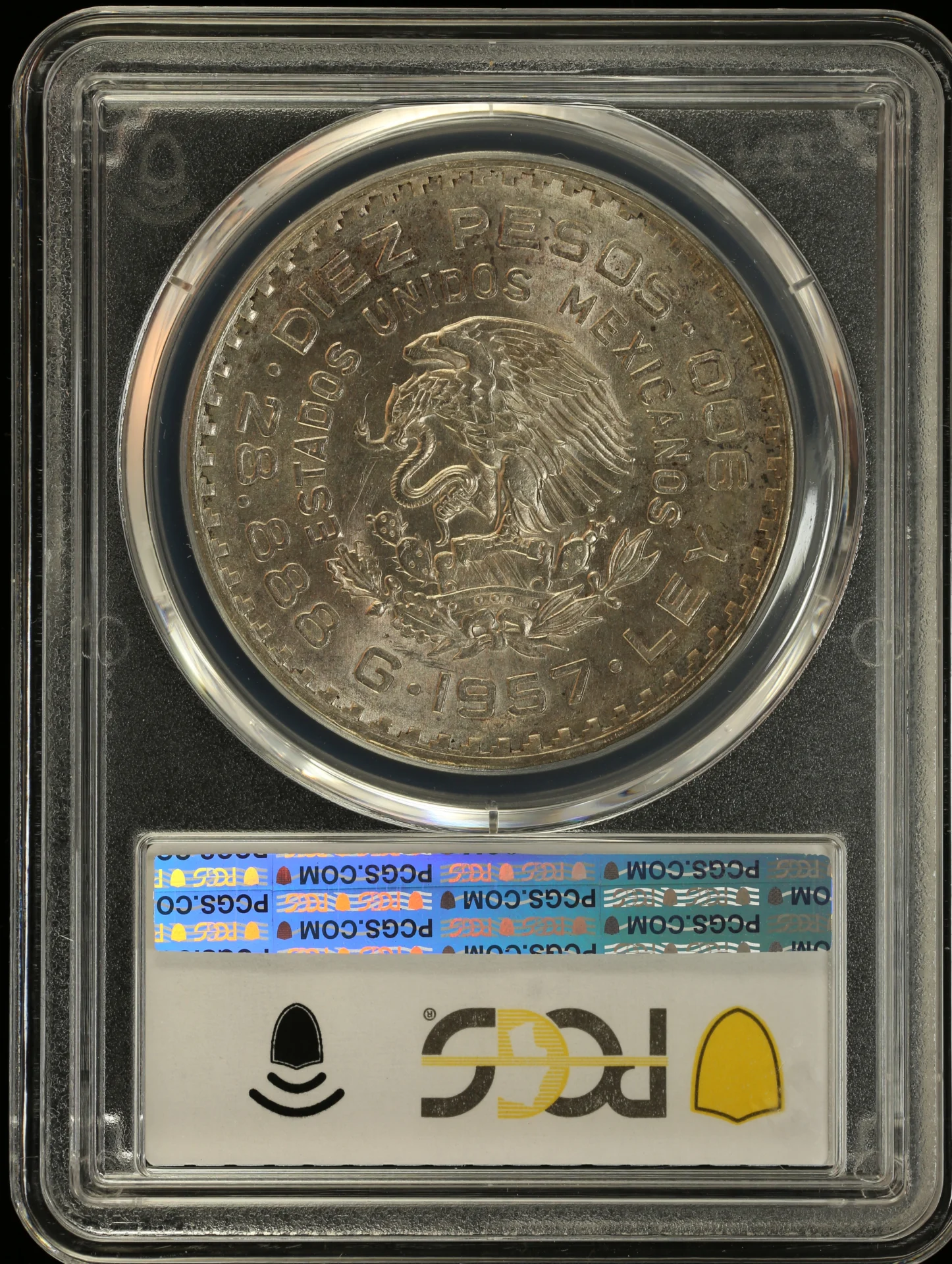 10 Peso Mexican Coins Modern Silver & Minors Modern Silver & Minors 10 Peso 1957 Mo KM-475 PCGS MS63 0163569 Modern Silver & Minors 10 Peso 1957 Mo KM-475 PCGS MS63 0163569Modern Silver & Minors 10 Peso 1957 Mo KM-475 PCGS MS63 0163569 - Image 2