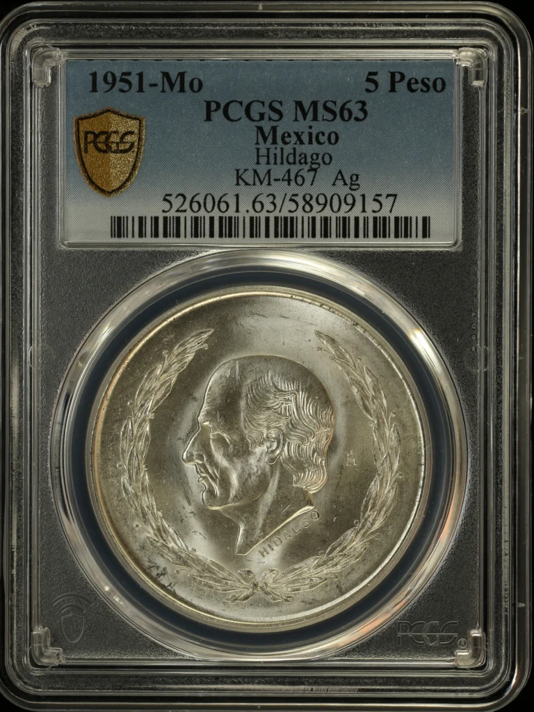 Modern Silver & Minors 5 Peso 1951 Mo KM-467 PCGS MS63 0163571