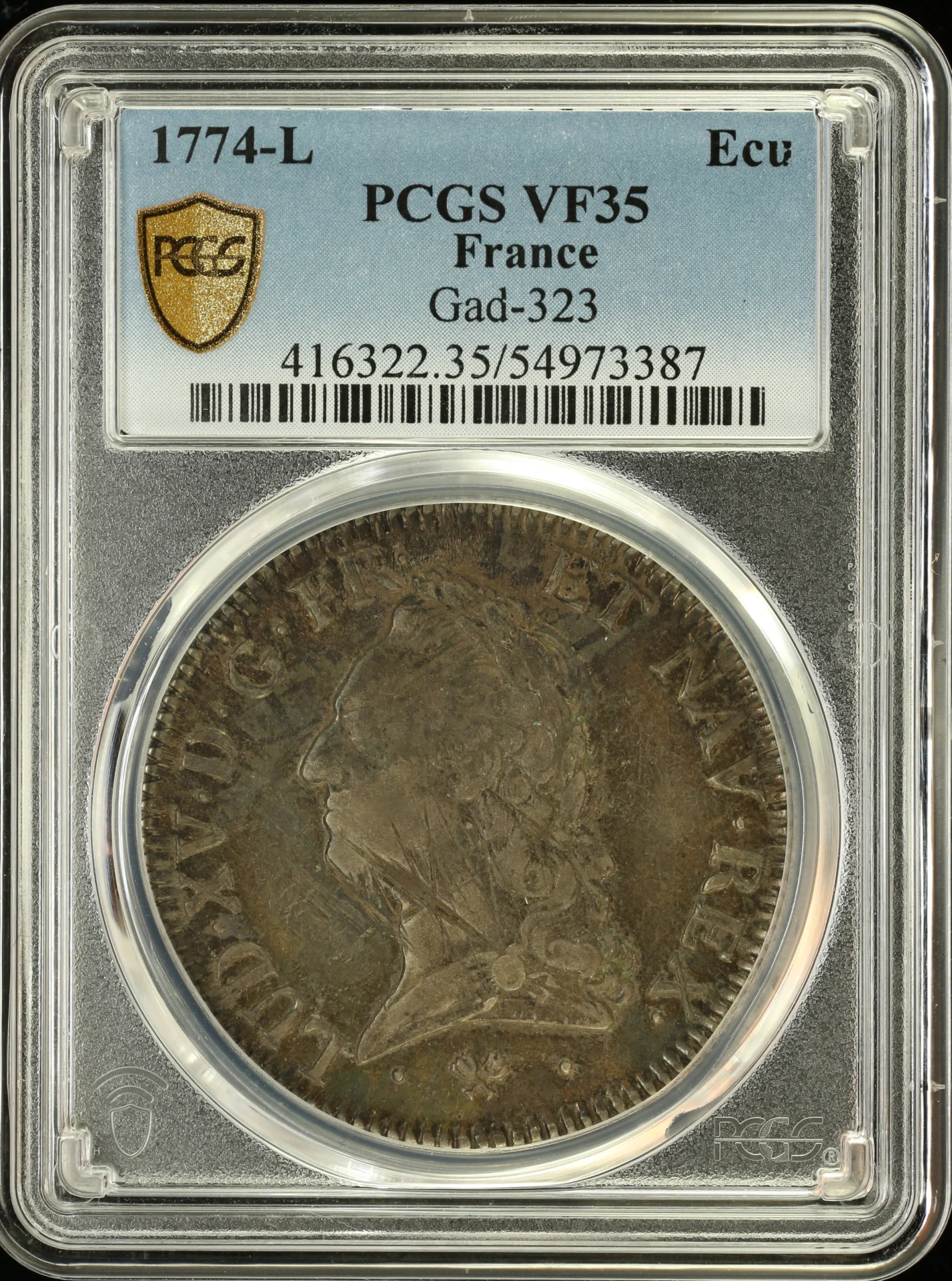 Europe France World Coins France Ecu 1774 L Gad-323 PCGS VF35 0163657 France Ecu 1774 L Gad-323 PCGS VF35 0163657