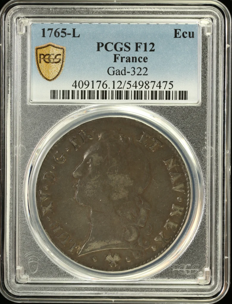 France Ecu 1765 L Gad-322 PCGS F12 0163760