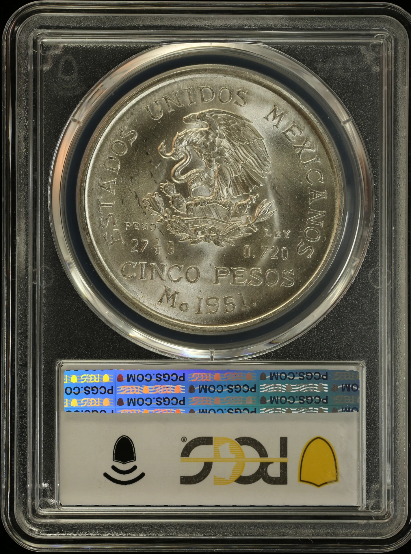 5 Peso Mexican Coins Modern Silver & Minors Modern Silver & Minors 5 Peso 1951 Mo KM-467 PCGS MS63 0163571 Modern Silver & Minors 5 Peso 1951 Mo KM-467 PCGS MS63 0163571Modern Silver & Minors 5 Peso 1951 Mo KM-467 PCGS MS63 0163571 - Image 2