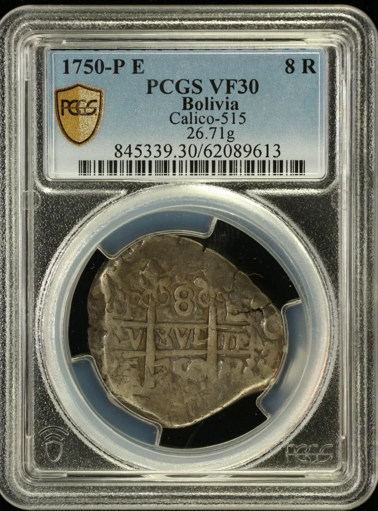 Bolivia 8 Reales 1750 P E Calico-515 PCGS VF30 0163872