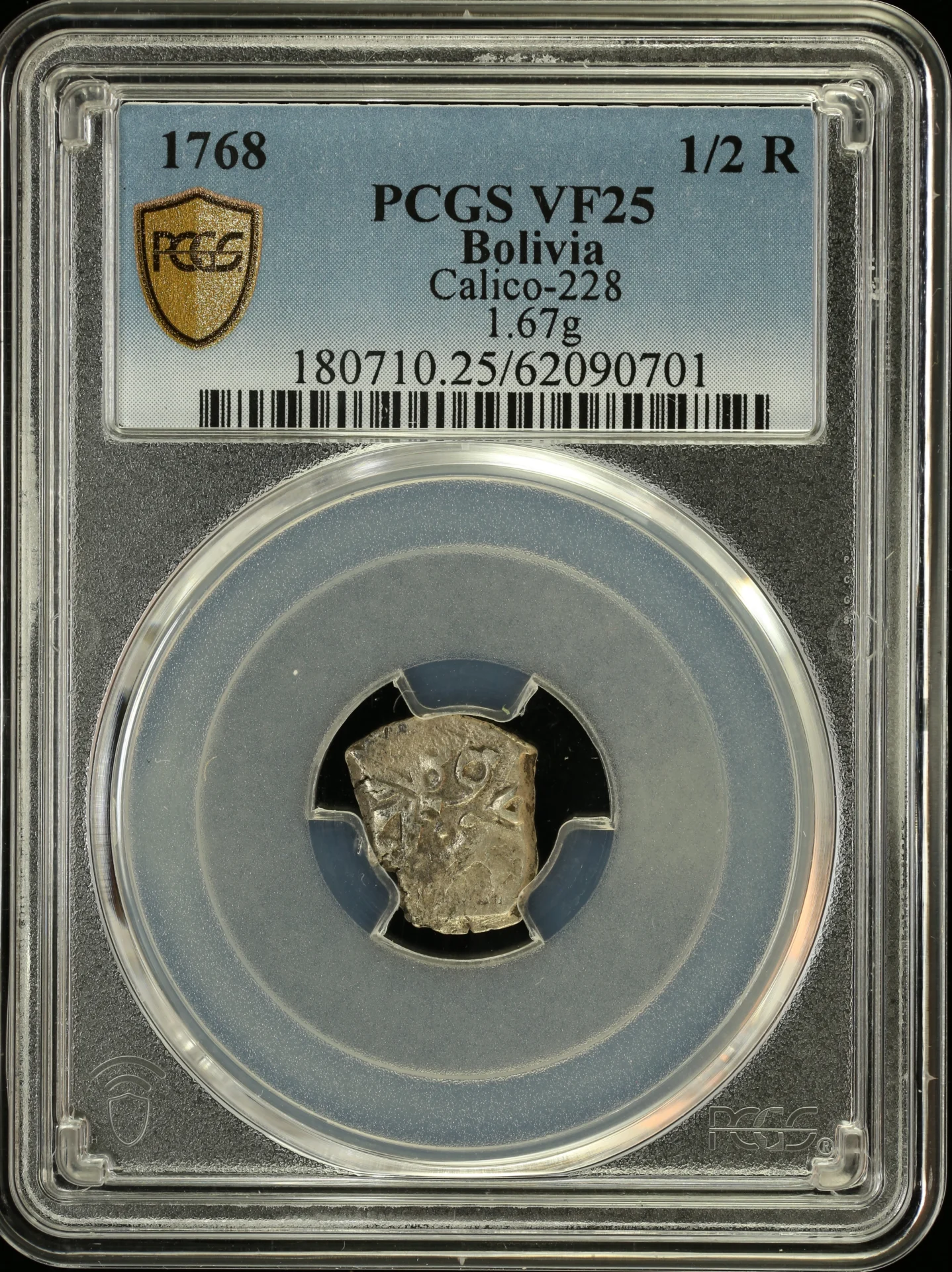 Bolivia Latin American Coins Bolivia 1/2 Real 1768 Calico-228 PCGS VF25 0163877 Bolivia 1/2 Real 1768 Calico-228 PCGS VF25 0163877Bolivia 1/2 Real 1768 Calico-228 PCGS VF25 0163877