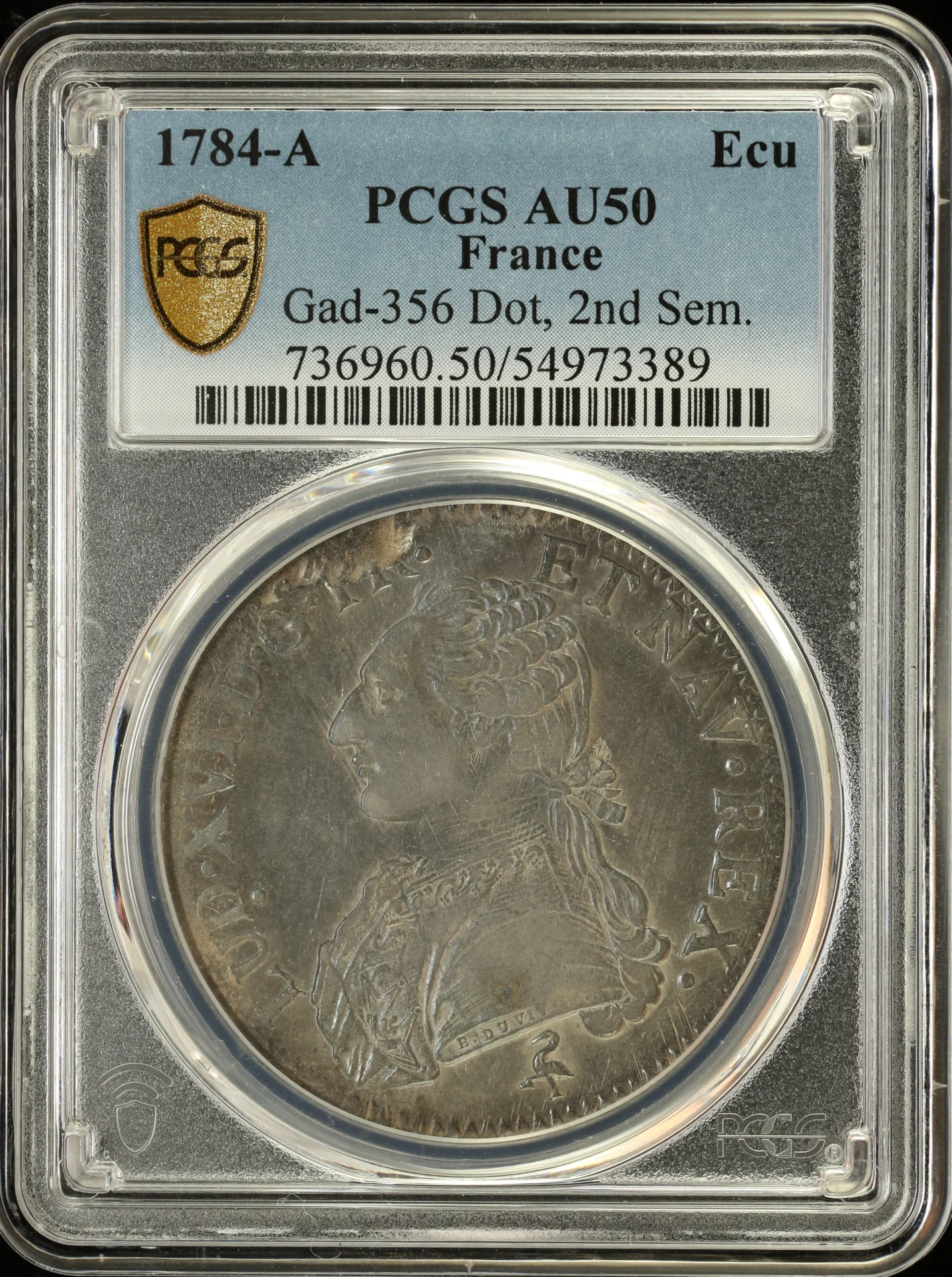 Europe France World Coins France Ecu 1784 A Gad-356 PCGS AU50 0163651 France Ecu 1784 A Gad-356 PCGS AU50 0163651