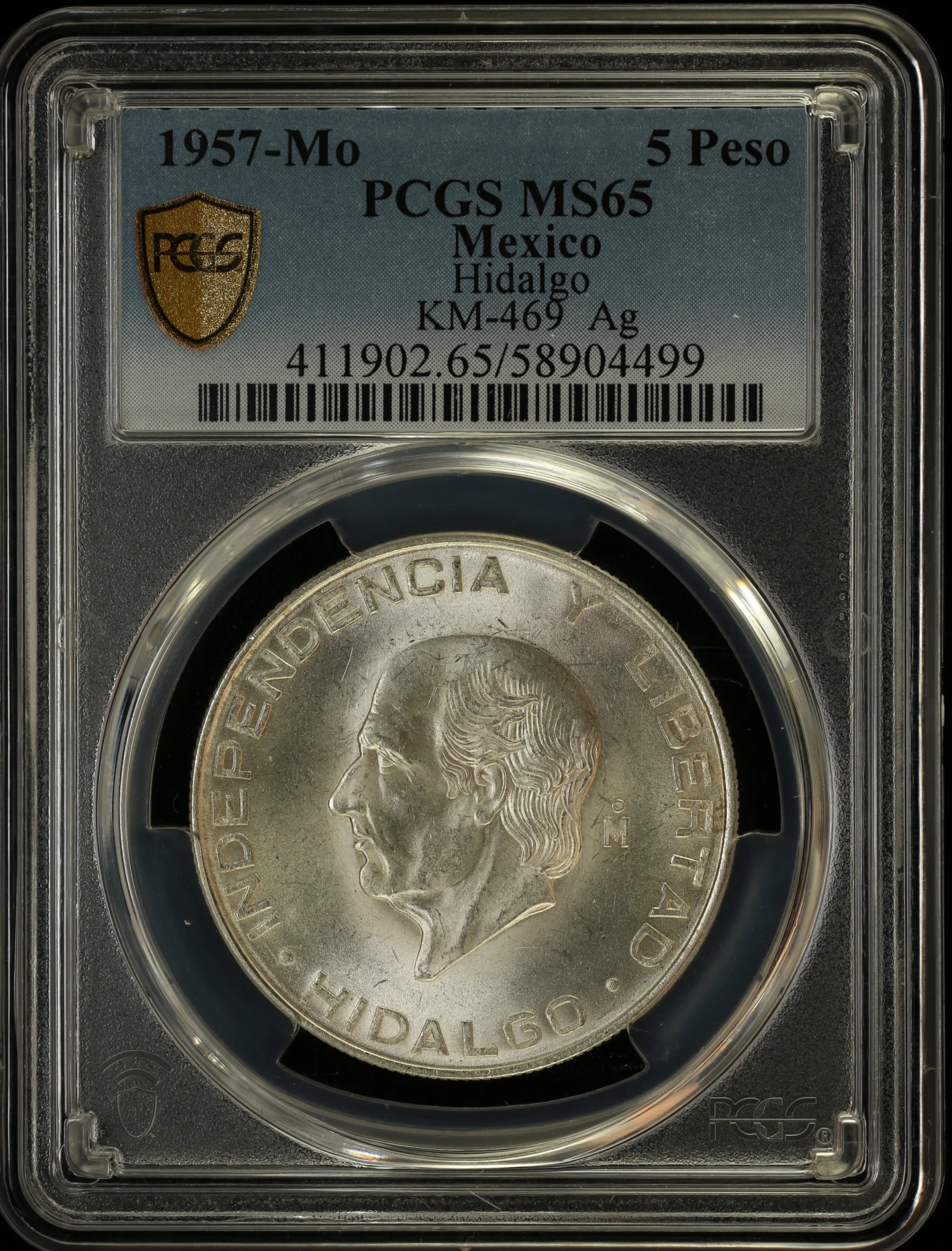 Modern Silver & Minors 5 Peso 1957 Mo KM-469 PCGS MS65 0163698