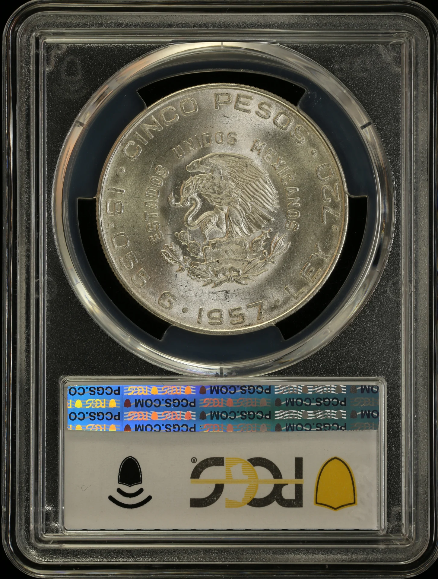 5 Peso Mexican Coins Modern Silver & Minors Modern Silver & Minors 5 Peso 1957 Mo KM-469 PCGS MS65 0163698 Modern Silver & Minors 5 Peso 1957 Mo KM-469 PCGS MS65 0163698Modern Silver & Minors 5 Peso 1957 Mo KM-469 PCGS MS65 0163698 - Image 2