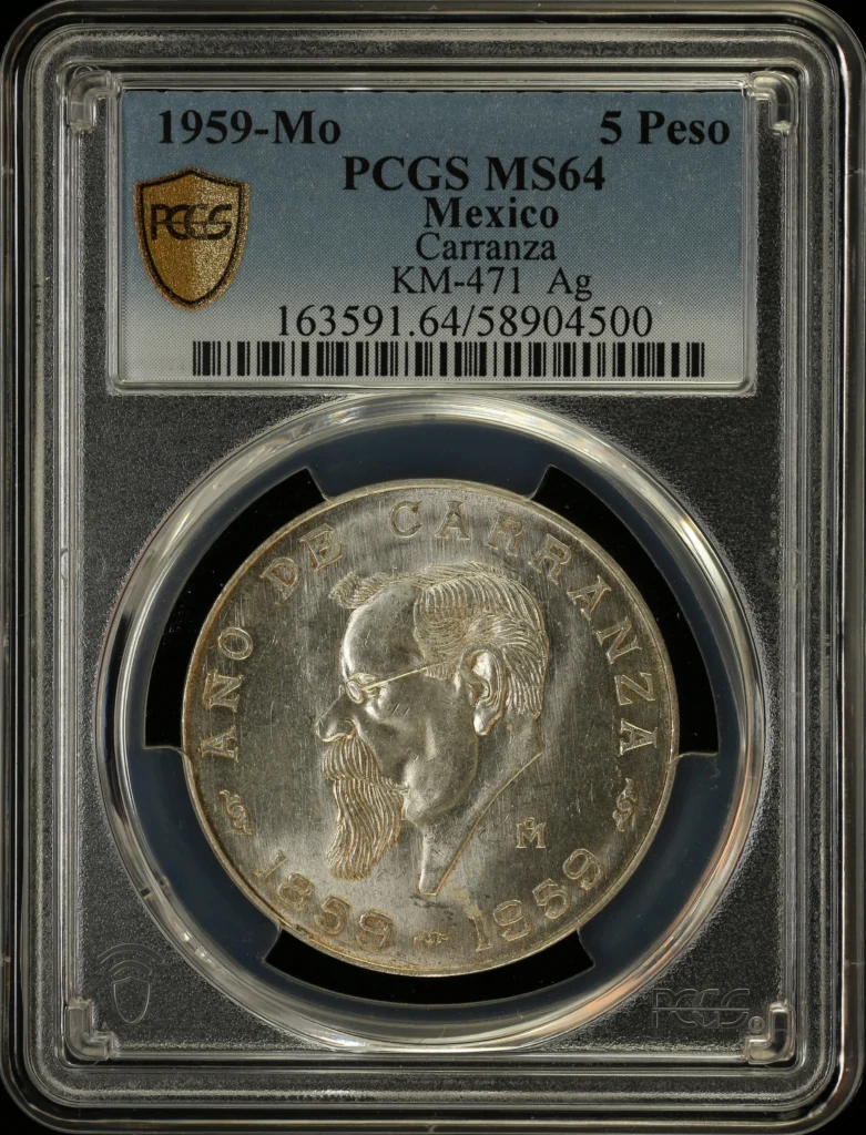 Modern Silver & Minors 5 Peso 1959 Mo KM-471 PCGS MS64 0163699