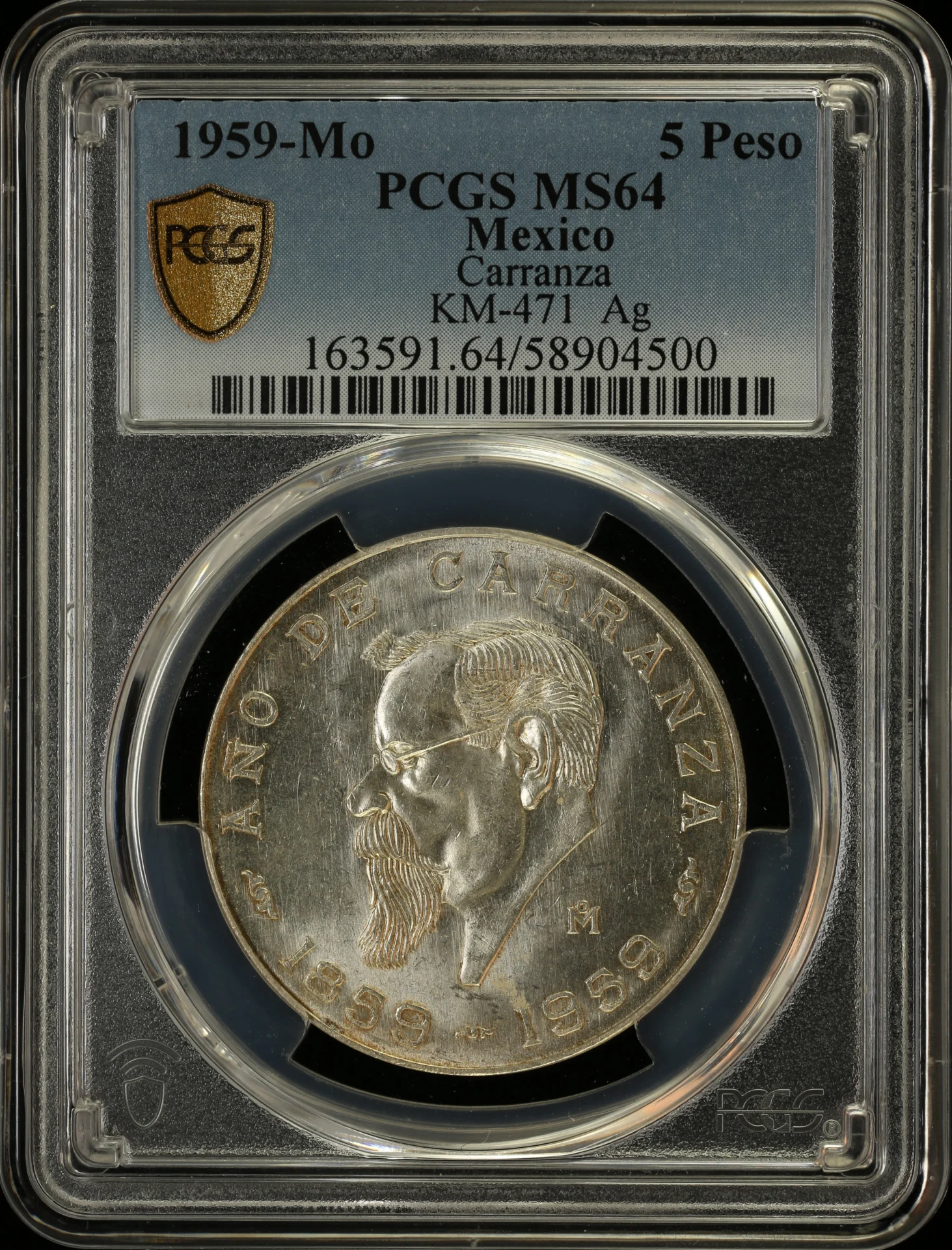 Modern Silver & Minors 5 Peso 1959 Mo KM-471 PCGS MS64 0163699