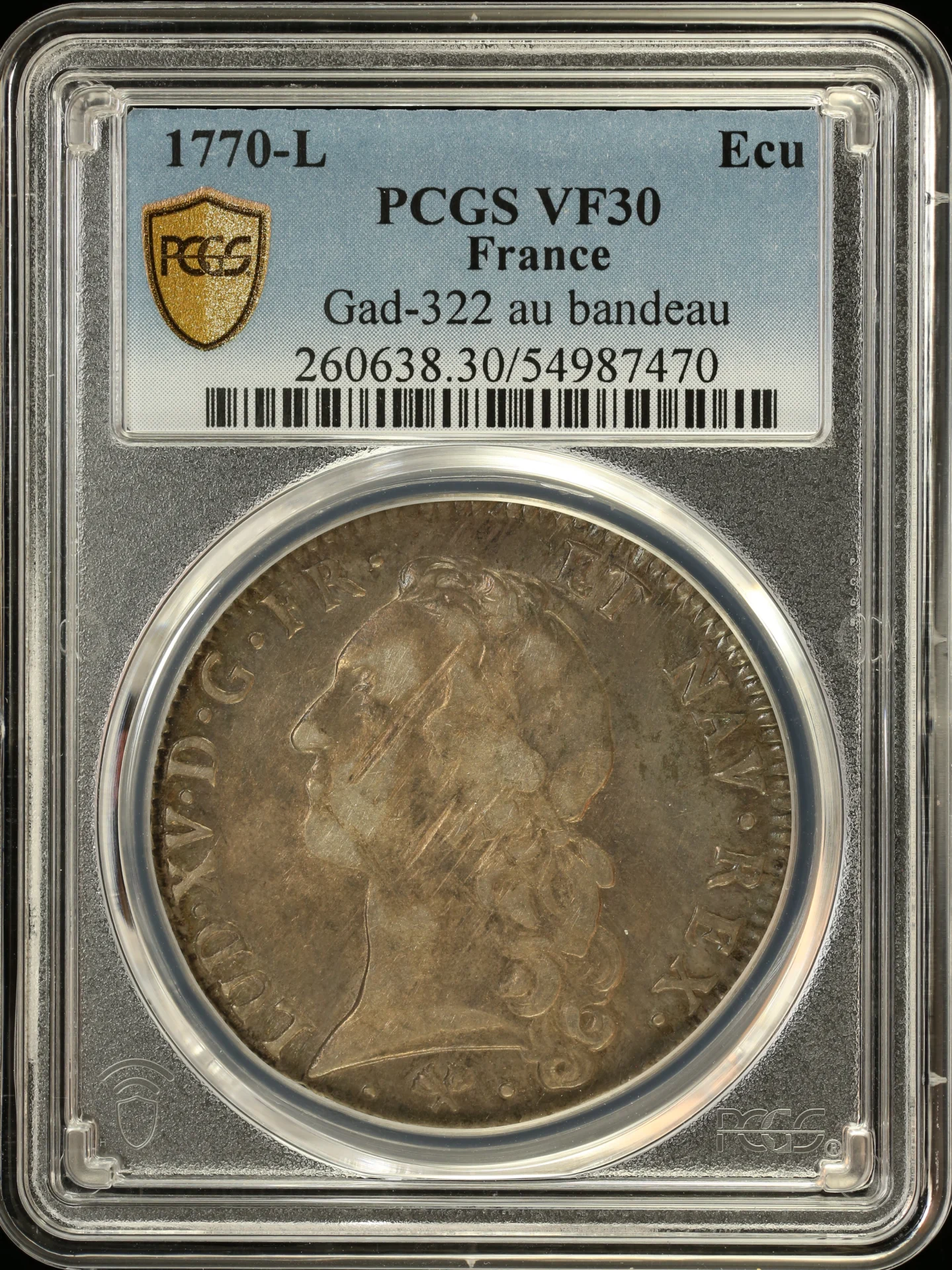 Europe France World Coins France Ecu 1770 L Gad-322 PCGS VF30 0163754 France Ecu 1770 L Gad-322 PCGS VF30 0163754