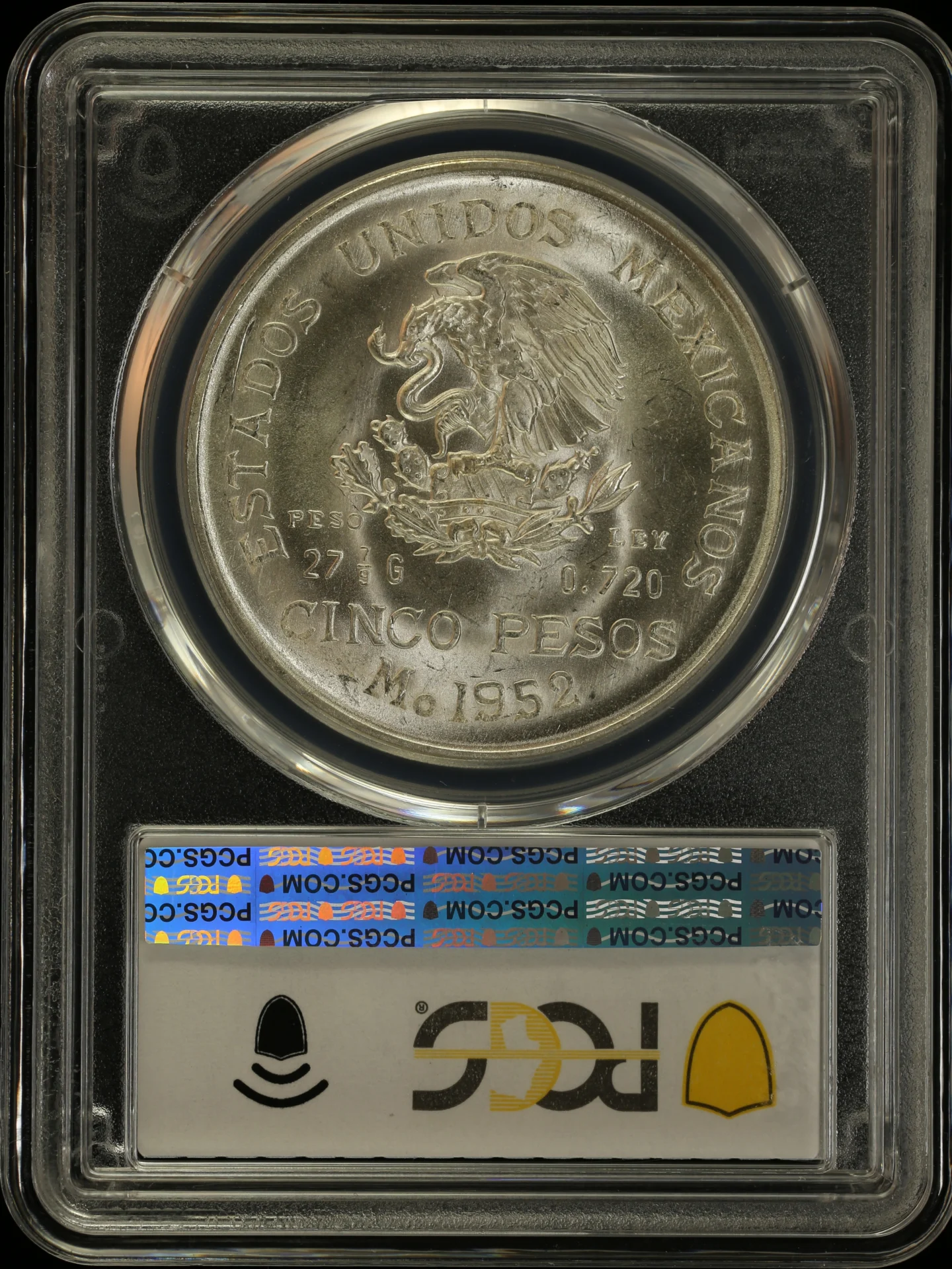 5 Peso Mexican Coins Modern Silver & Minors Modern Silver & Minors 5 Peso 1952 Mo KM-467 PCGS MS66 0163577 Modern Silver & Minors 5 Peso 1952 Mo KM-467 PCGS MS66 0163577Modern Silver & Minors 5 Peso 1952 Mo KM-467 PCGS MS66 0163577 - Image 2