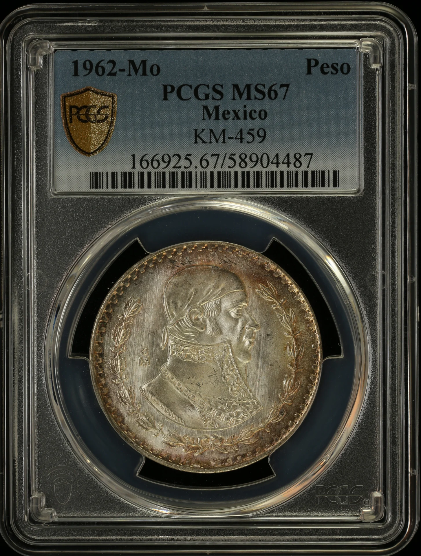 Modern Silver & Minors Peso 1962 Mo KM-459 PCGS MS67 0163703