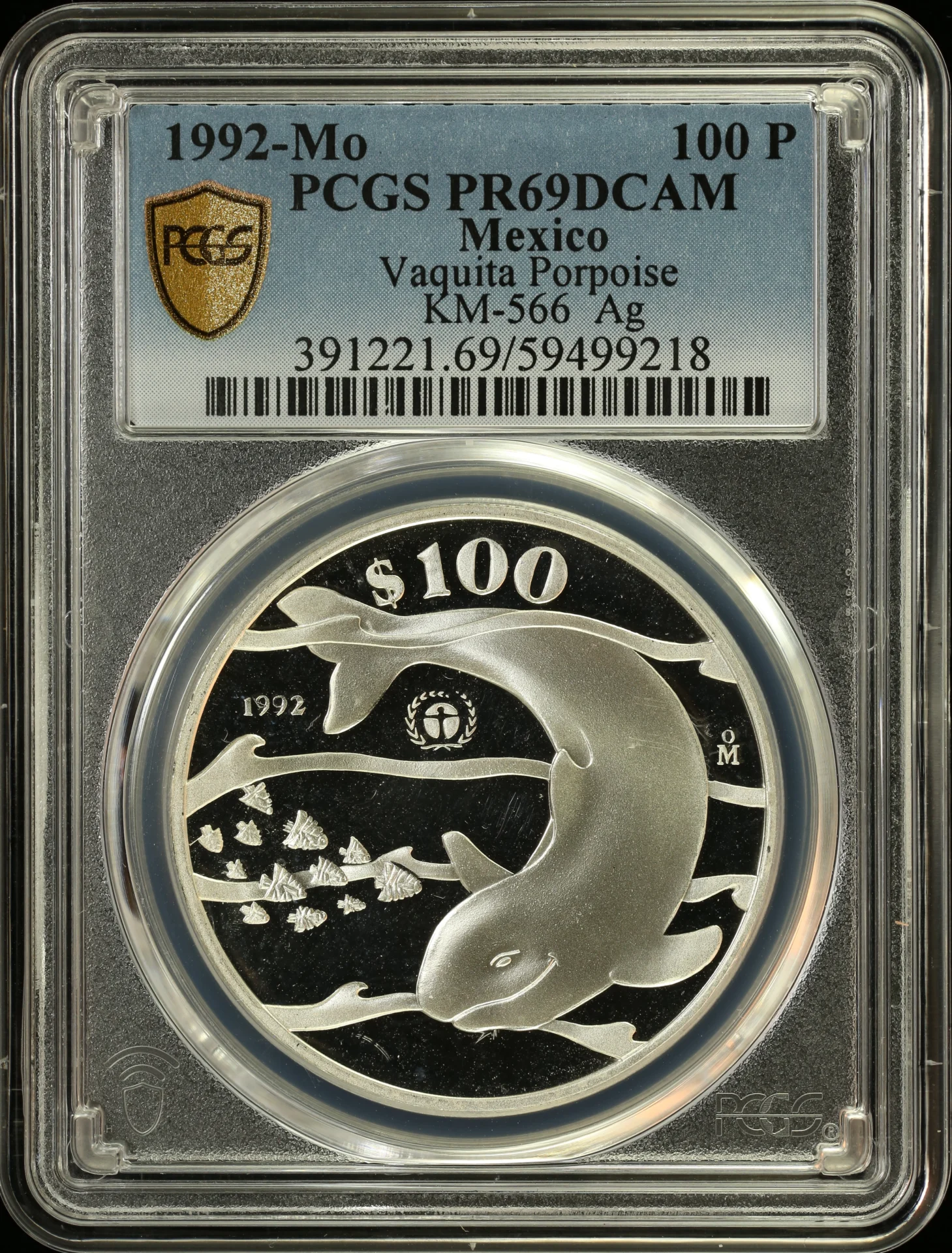 100 Peso Mexican Coins Modern Silver & Minors Modern Silver & Minors 100 Peso 1992 Mo KM-566 PCGS PR69DCAM 0163706 Modern Silver & Minors 100 Peso 1992 Mo KM-566 PCGS PR69DCAM 0163706