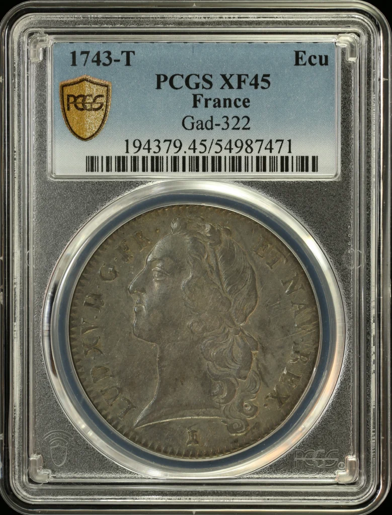 France Ecu 1743 T Gad-322 PCGS XF45 0163763
