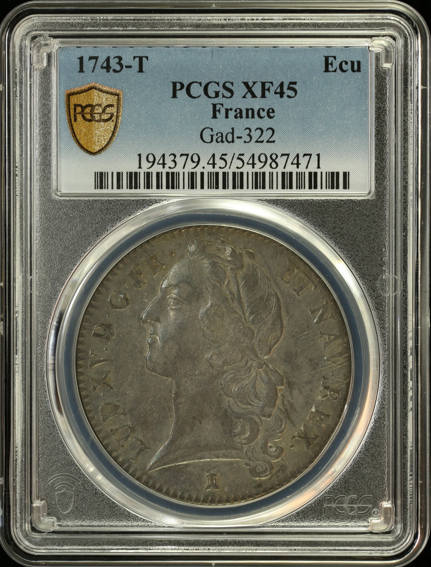 Europe France World Coins France Ecu 1743 T Gad-322 PCGS XF45 0163763 France Ecu 1743 T Gad-322 PCGS XF45 0163763France Ecu 1743 T Gad-322 PCGS XF45 0163763