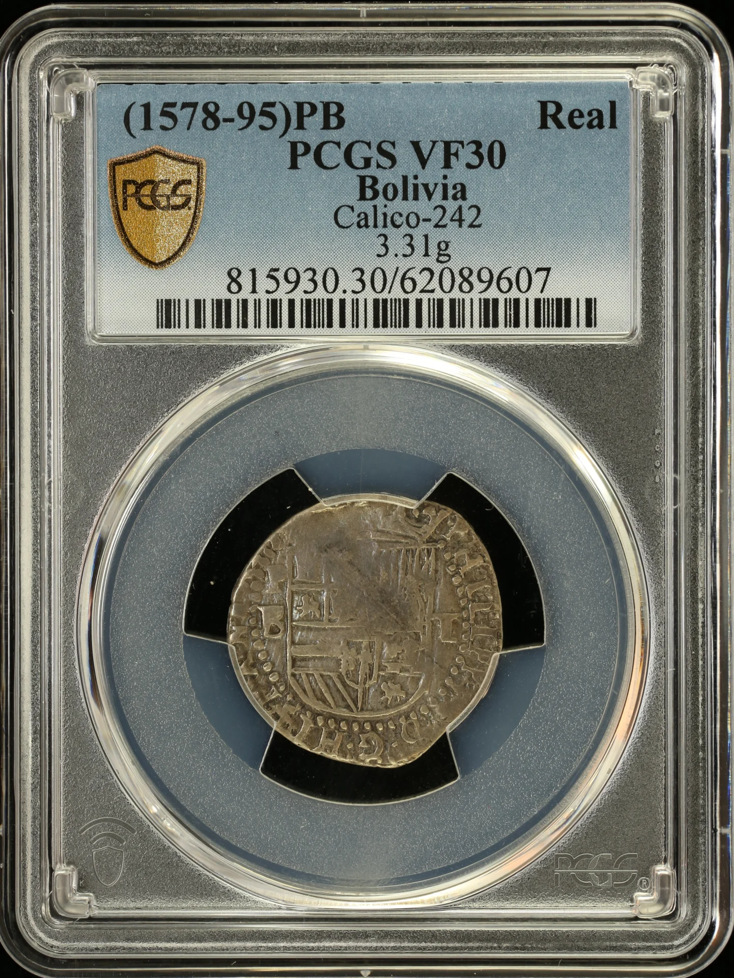 Bolivia Latin American Coins Bolivia Real (1578-95) P B Calico-242 PCGS VF30 0163864 Bolivia Real (1578-95) P B Calico-242 PCGS VF30 0163864Bolivia Real (1578-95) P B Calico-242 PCGS VF30 0163864