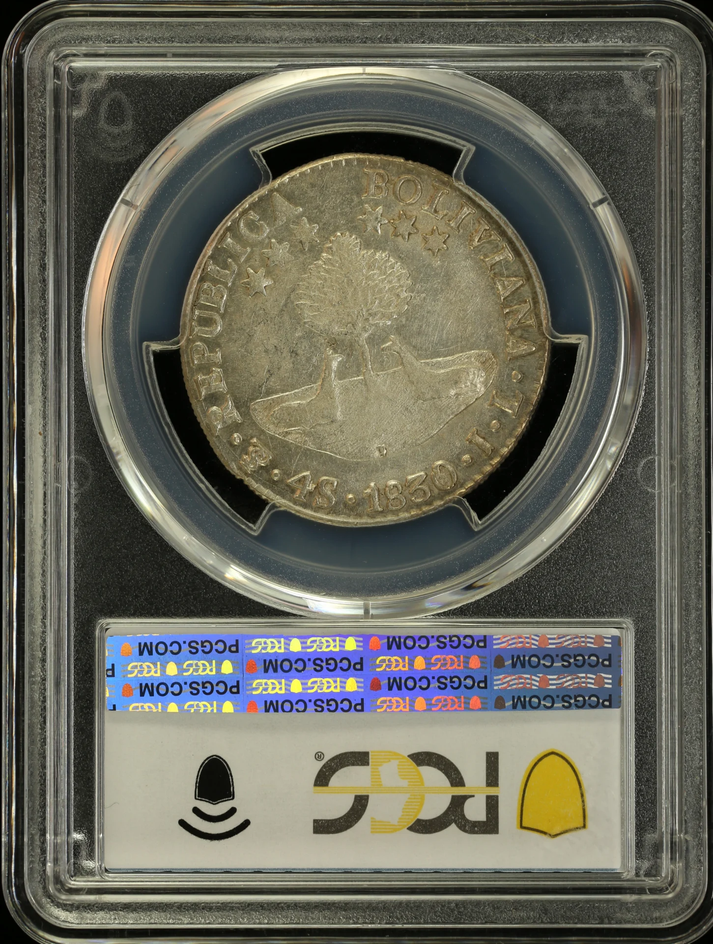 Bolivia Latin American Coins Bolivia 4 Sol 1830 Pts JL KM-96a2 PCGS AU58 0163879 Bolivia 4 Sol 1830 Pts JL KM-96a2 PCGS AU58 0163879Bolivia 4 Sol 1830 Pts JL KM-96a2 PCGS AU58 0163879 - Image 2