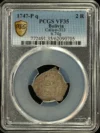 Bolivia Latin American Coins Bolivia 2 Real 1747 P q Calico-313 PCGS VF35 0163774 Bolivia 2 Real 1747 P q Calico-313 PCGS VF35 0163774