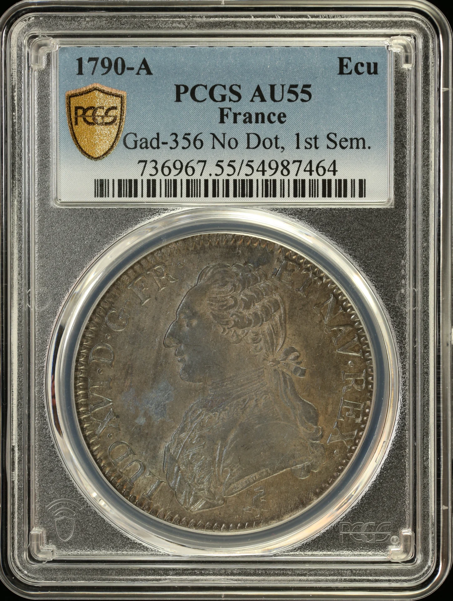 Europe France World Coins France Ecu 1790 A Gad-356 PCGS AU55 0163757 France Ecu 1790 A Gad-356 PCGS AU55 0163757