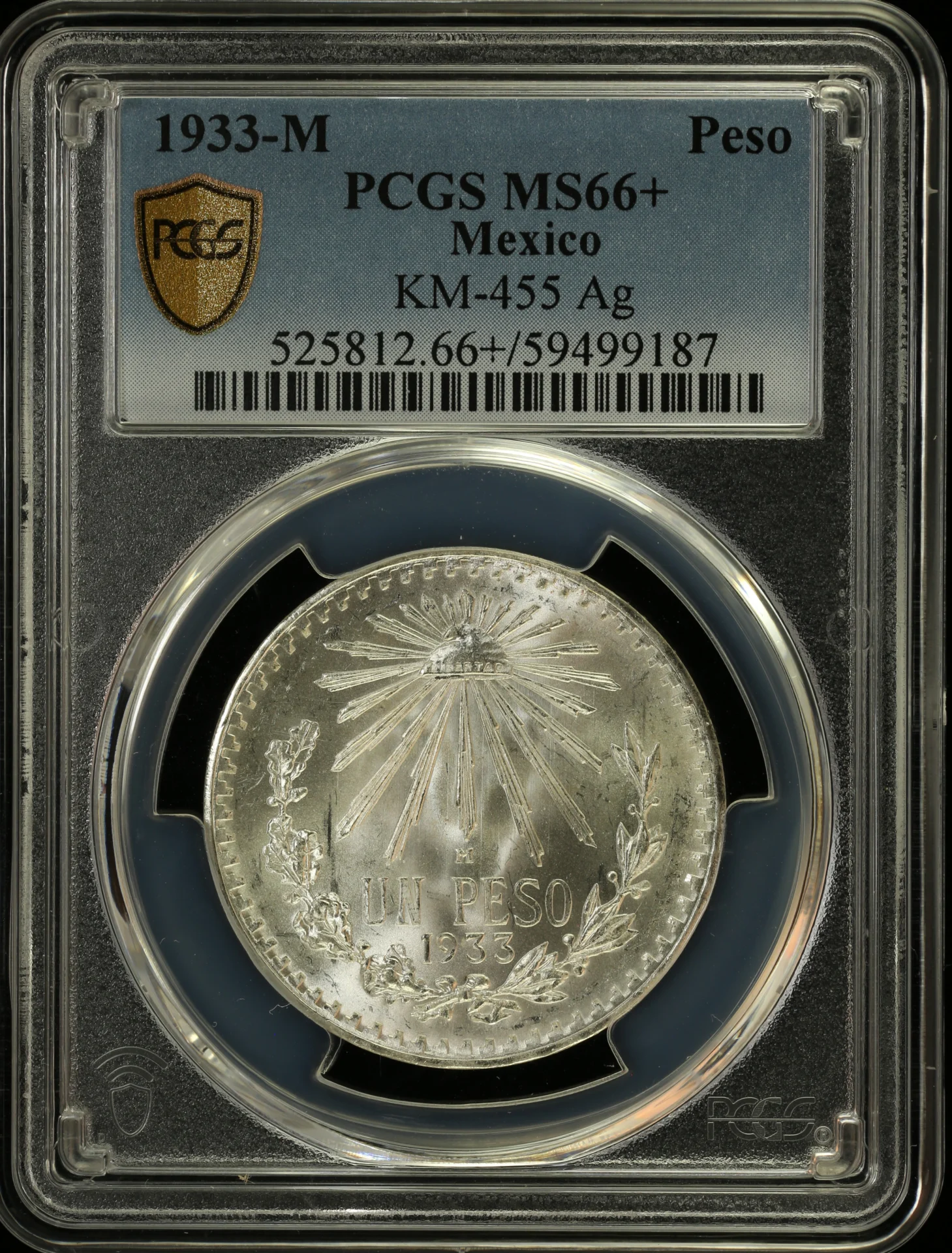 Mexican Coins Modern Silver & Minors Peso Modern Silver & Minors Peso 1933 M KM-455 PCGS MS66+ 0163728 Modern Silver & Minors Peso 1933 M KM-455 PCGS MS66+ 0163728Modern Silver & Minors Peso 1933 M KM-455 PCGS MS66+ 0163728