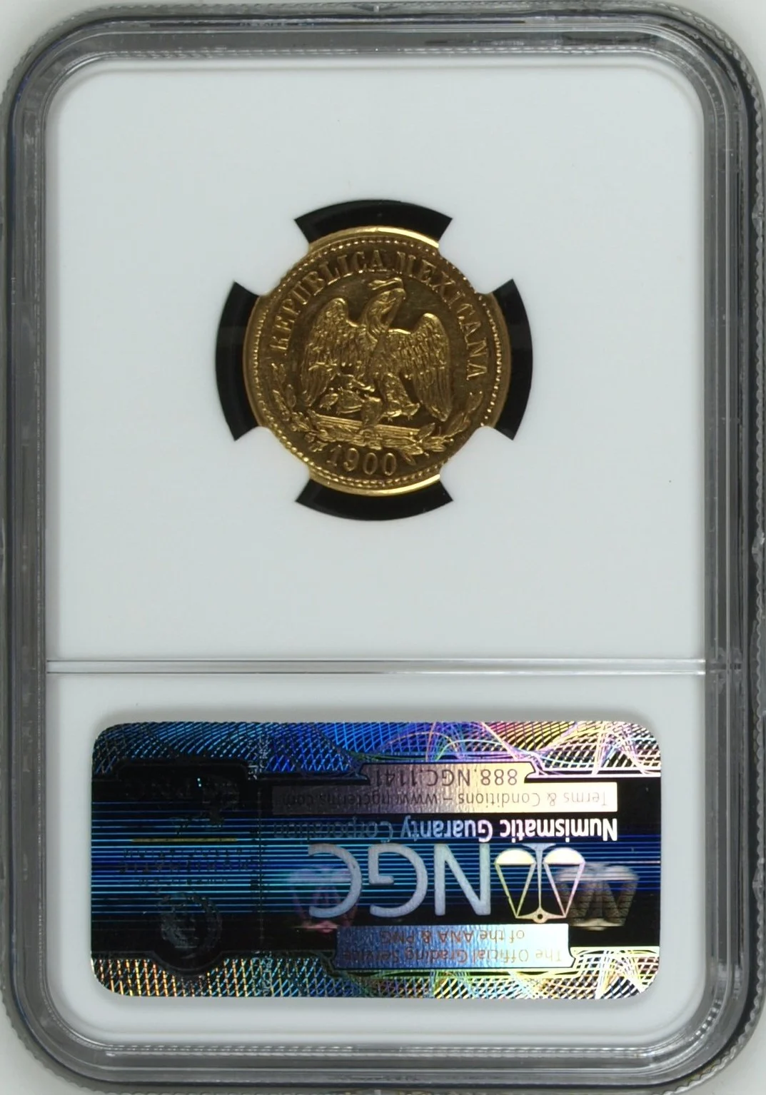 Mexican Coins Republic Gold Republic Gold 5 Peso 1900 Mo M NGC AU55 0164104 Republic Gold 5 Peso 1900 Mo M NGC AU55 0164104Republic Gold 5 Peso 1900 Mo M NGC AU55 0164104 - Image 2
